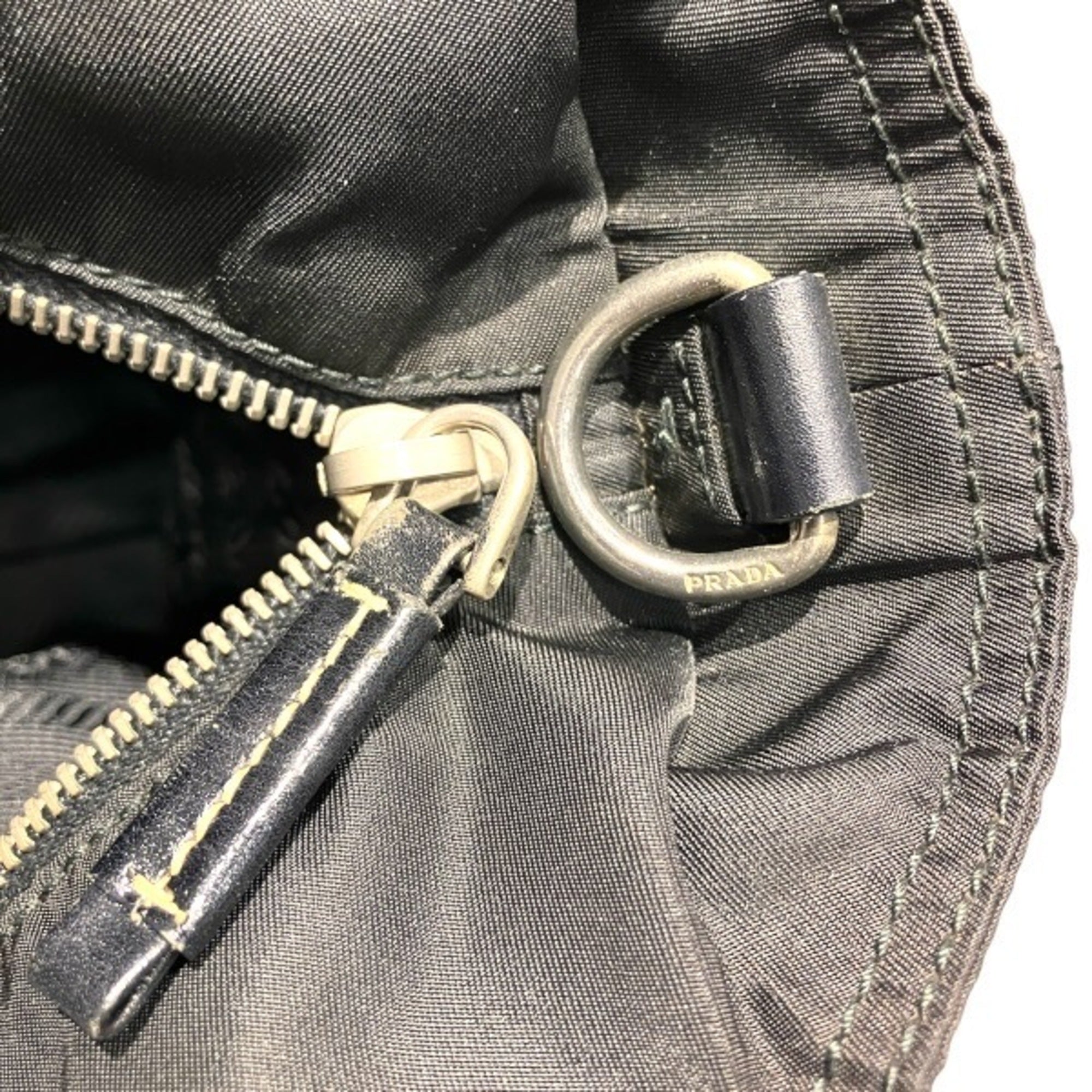 Prada Black Nylon Leather Handbag (Pre-Owned)