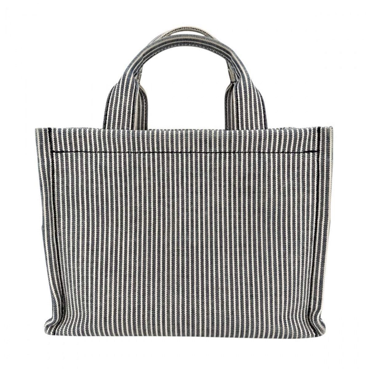 Celine Navy White Canvas Handbag Shoulder Bag Tote Bag (Pre-Owned)
