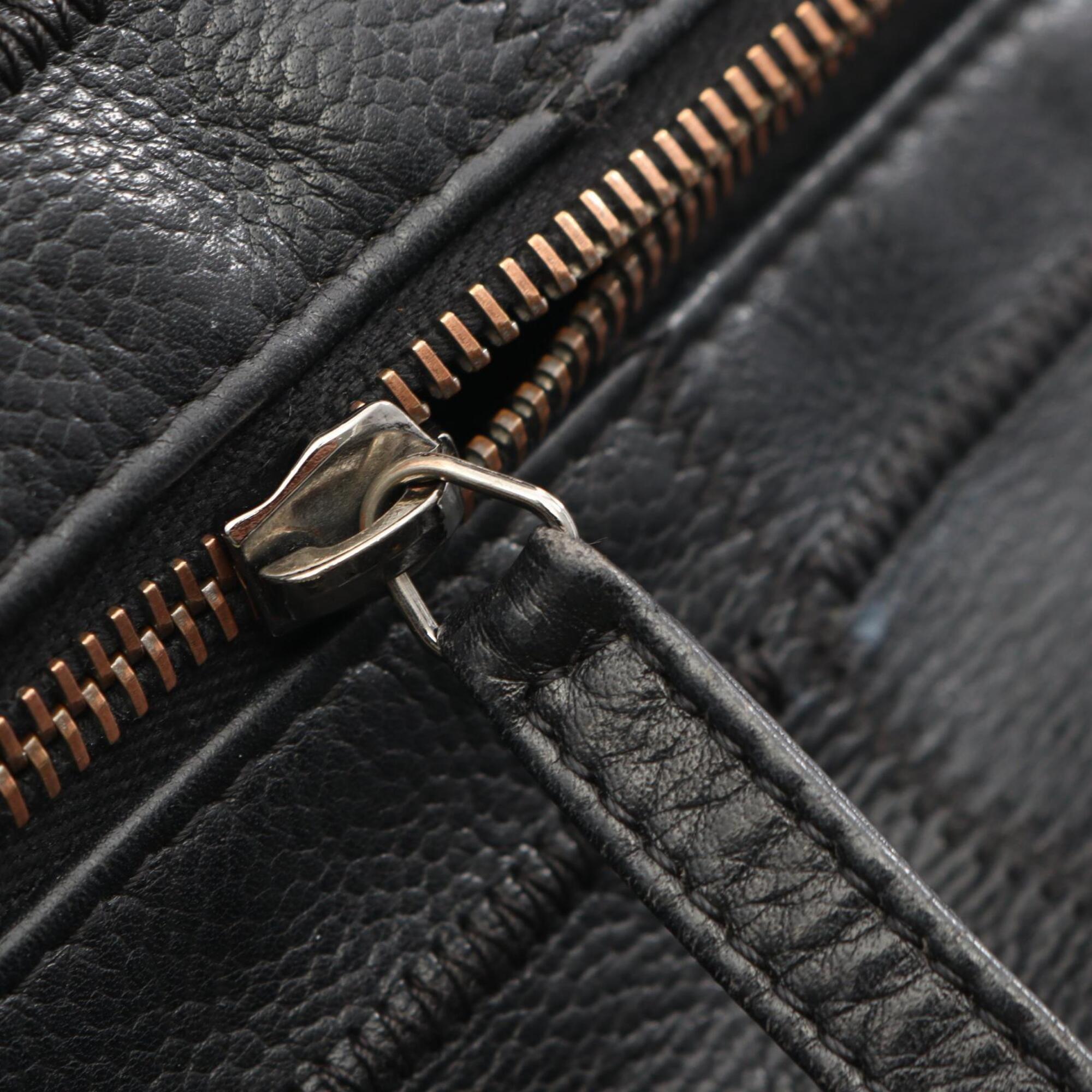 Chanel Chocolate Bar Black Grained Calfskin Handbag (Pre-Owned)