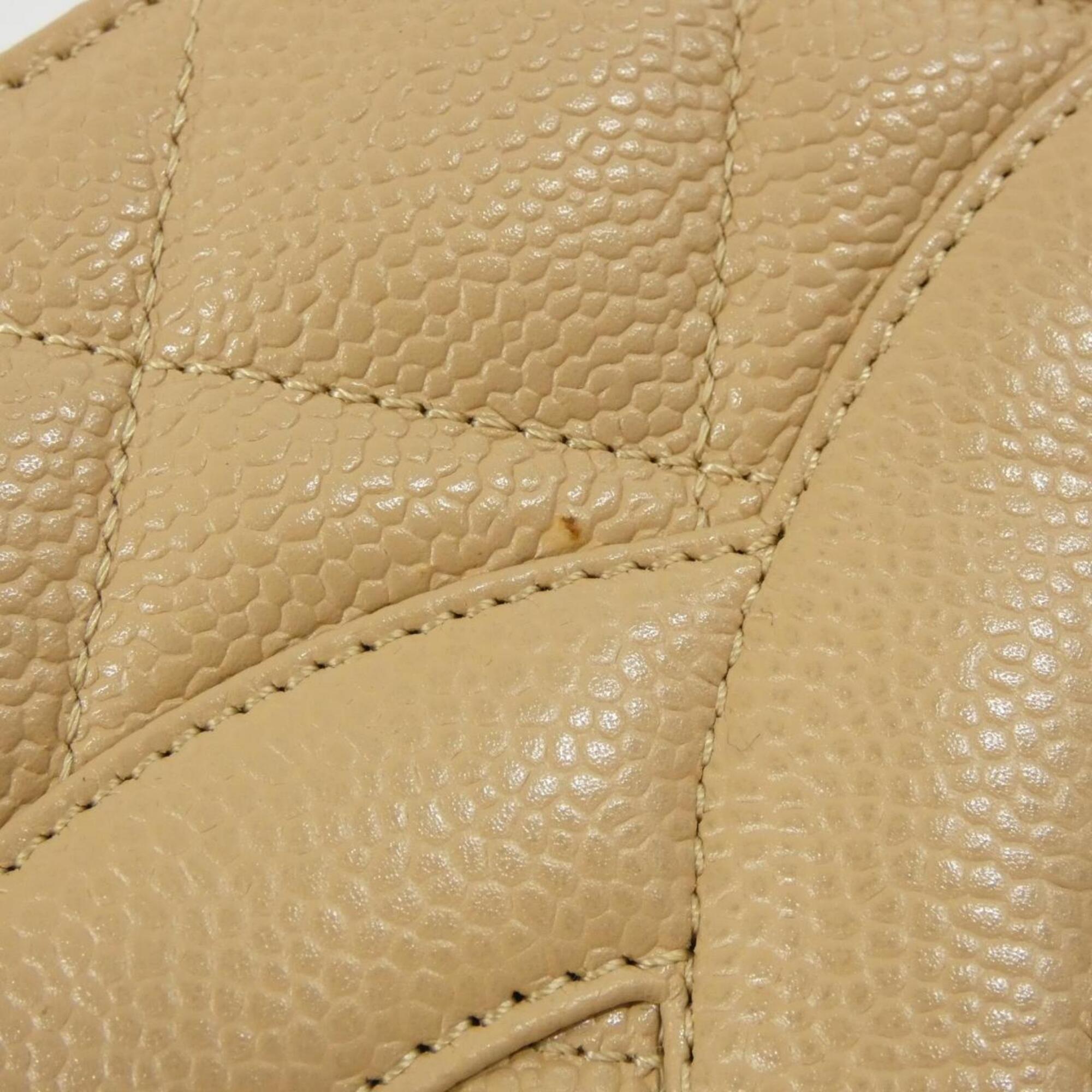 Chanel Beige Grained Calfskin Handbag (Pre-Owned)
