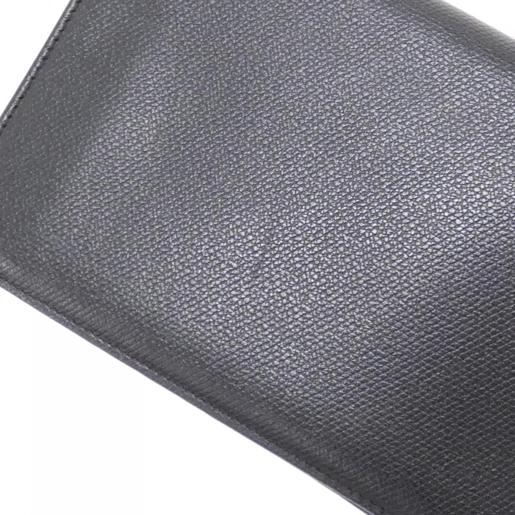 Chanel Black Leather Long Wallet (Bi-Fold) (Pre-Owned)