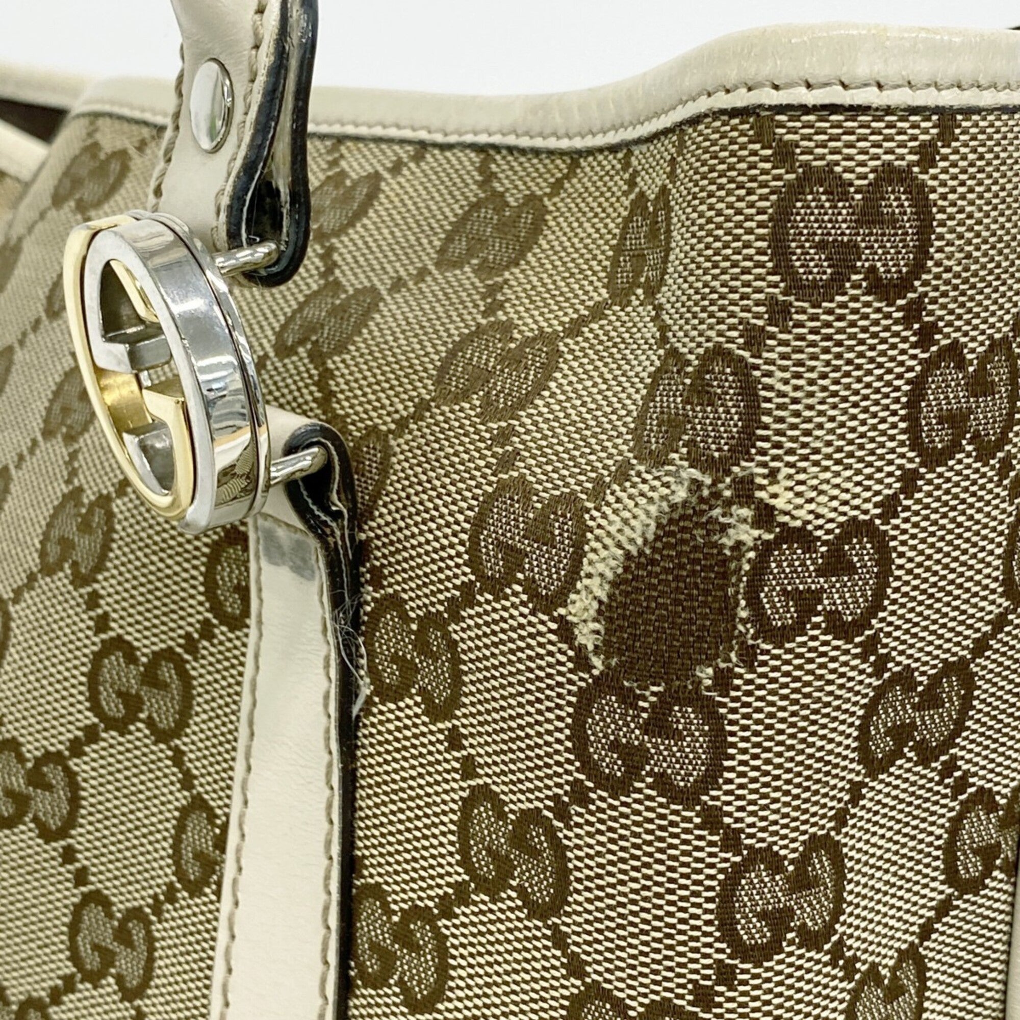 Gucci Brown Canvas Tote Bag (Pre-Owned)
