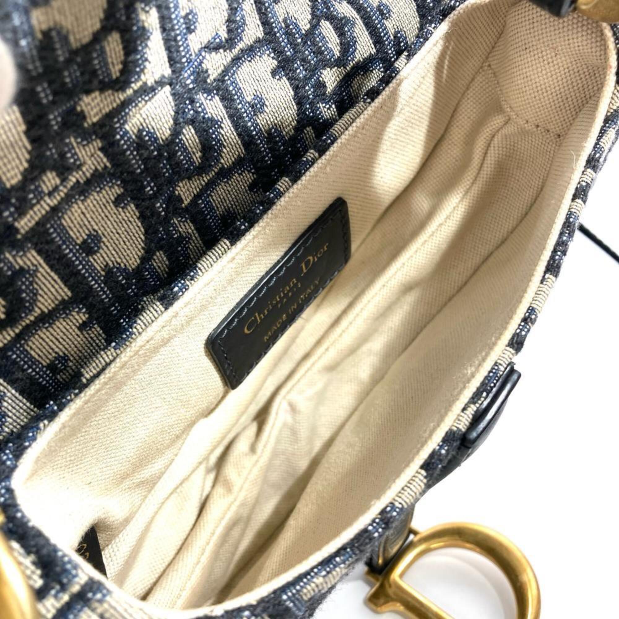 Christian Dior Navy Saddle Bag Shoulder Bag (Pre-Owned)