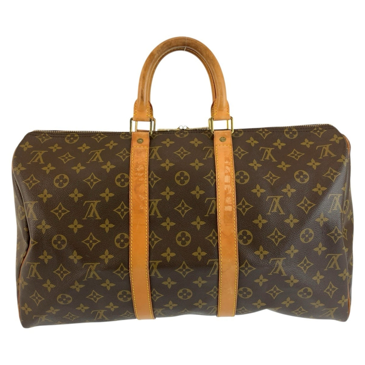 Louis Vuitton Brown Pvc Leather Boston Bag (Pre-Owned)