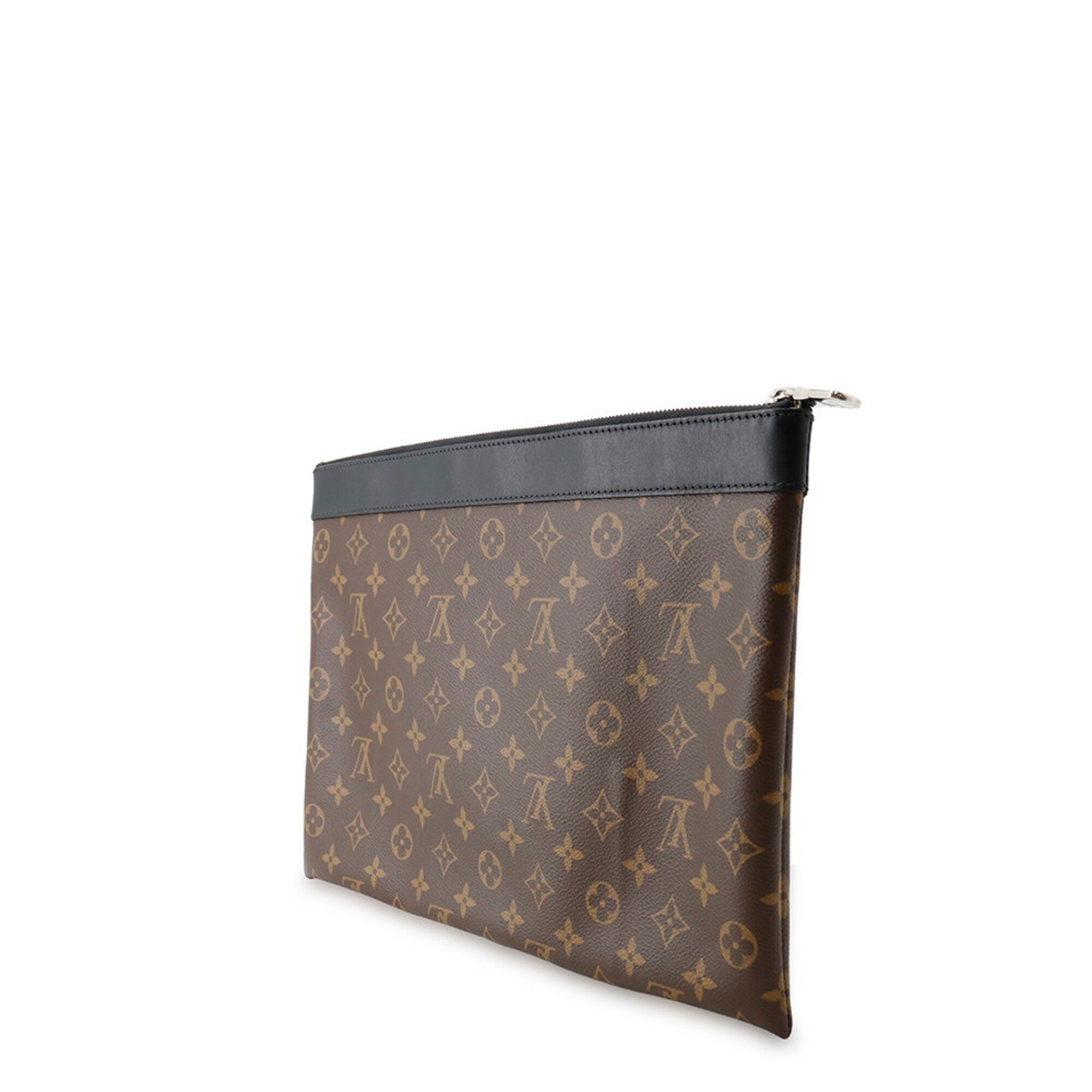 Louis Vuitton Monogram Macassar Black Noir Clutch Bag Handbag (Pre-Owned)