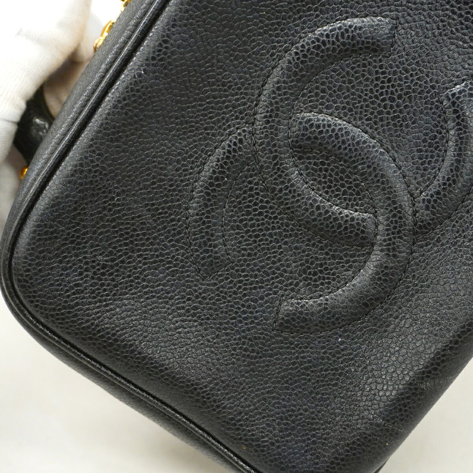 Chanel Black Grained Calfskin Vanity Bag (Pre-Owned)