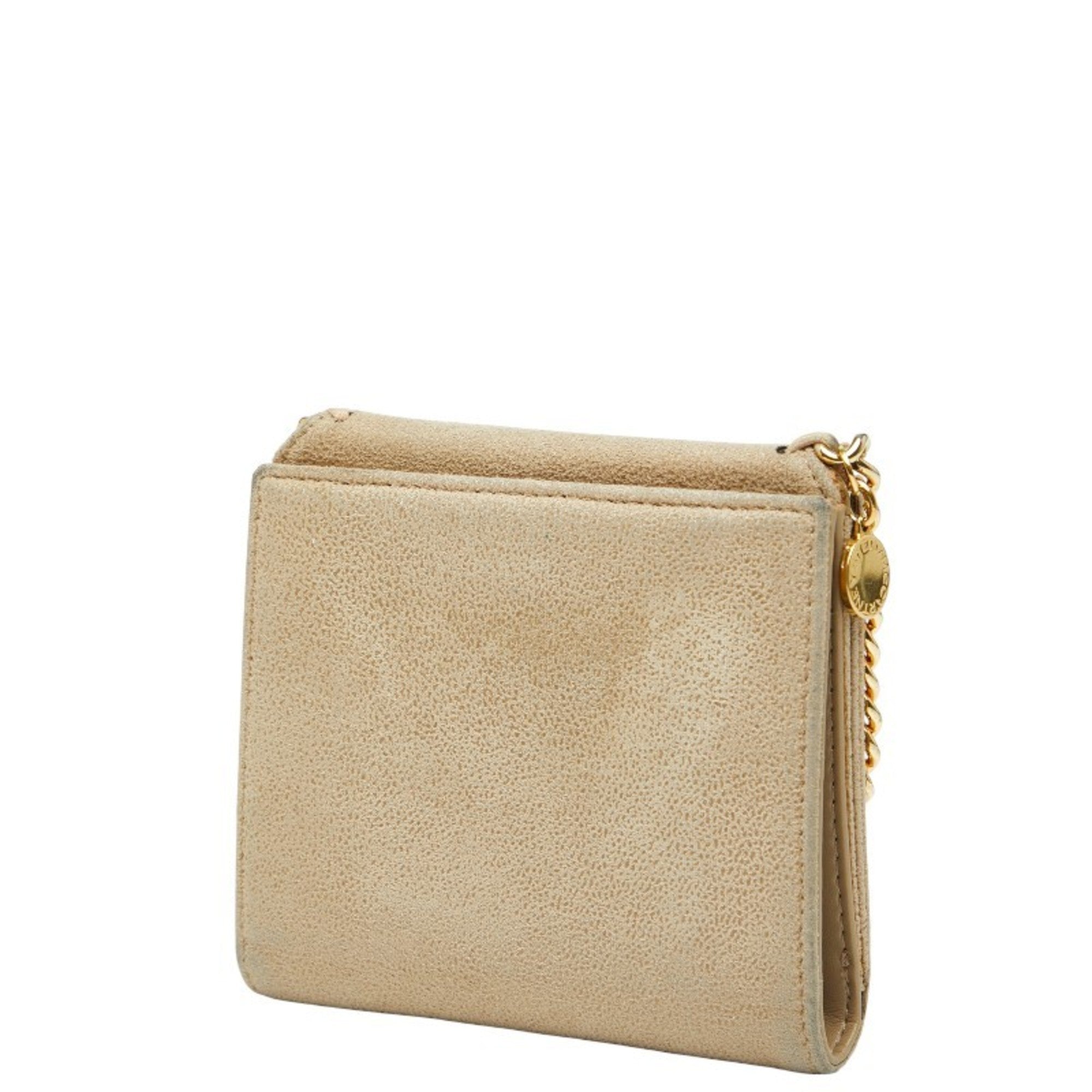 Stella Mccartney Beige Gold Polyester Wallet (Bi-Fold) (Pre-Owned)