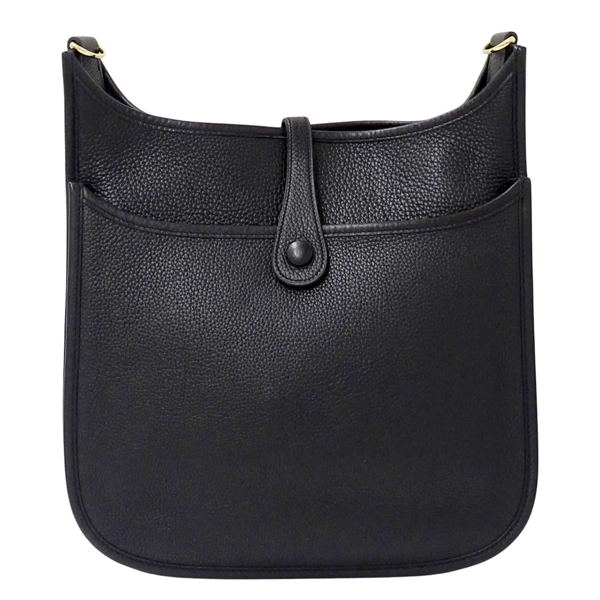 Hermes Black Taurillon Clemence Leather Handbag Shoulder Bag (Pre-Owned)