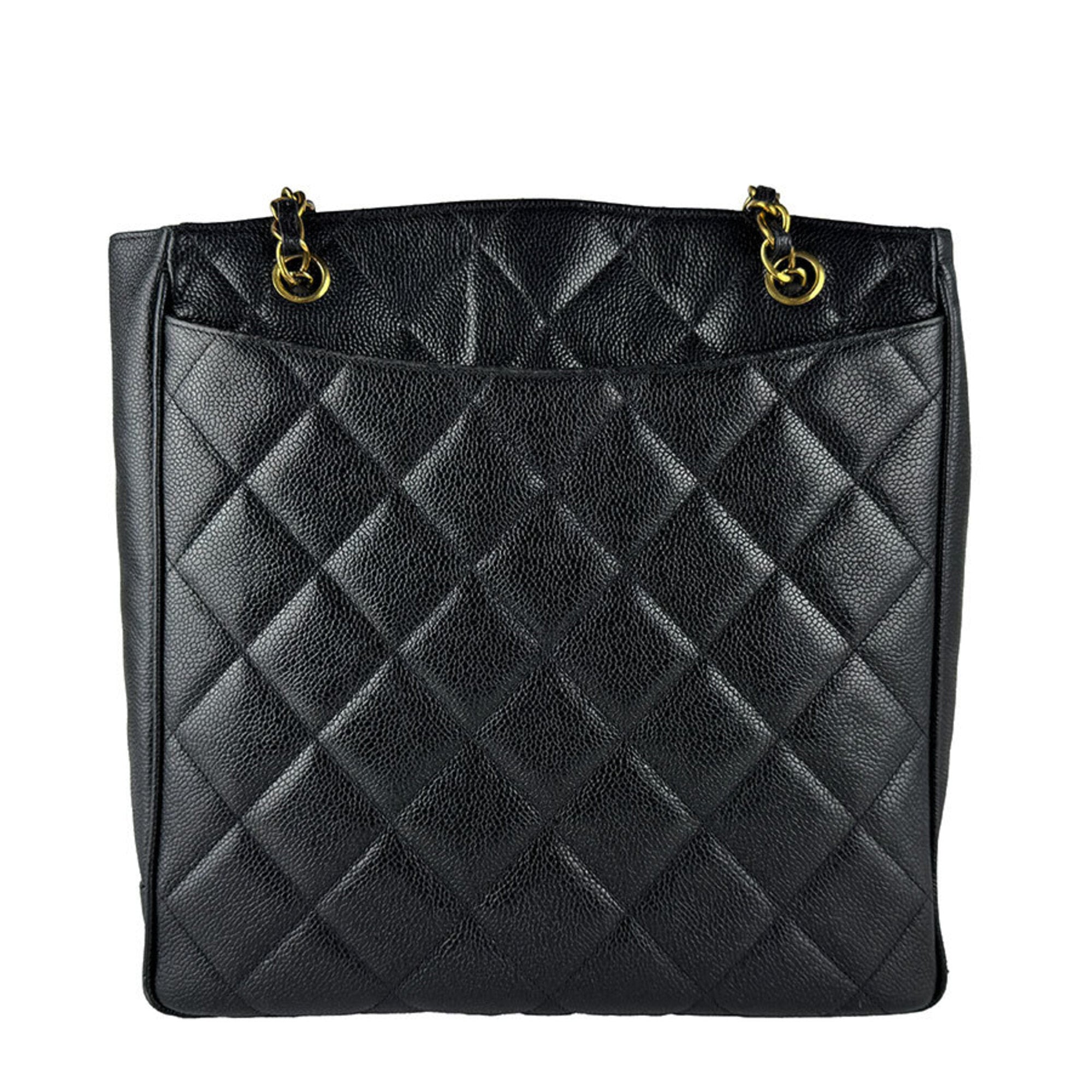Chanel Black Grained Calfskin Shoulder Bag (Pre-Owned)