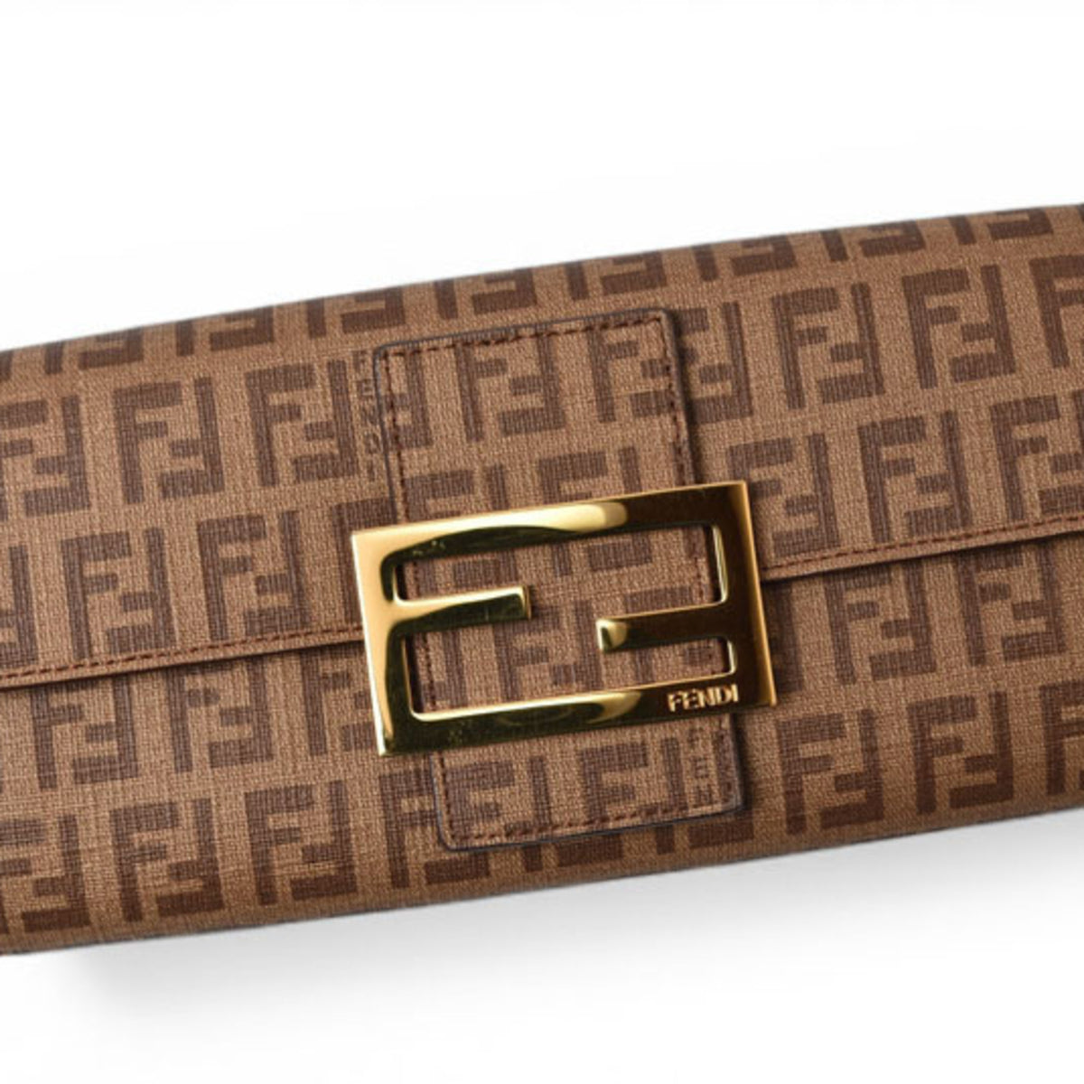Fendi Zucca Beige Brown Zucca Long Wallet (Bi-Fold) (Pre-Owned)