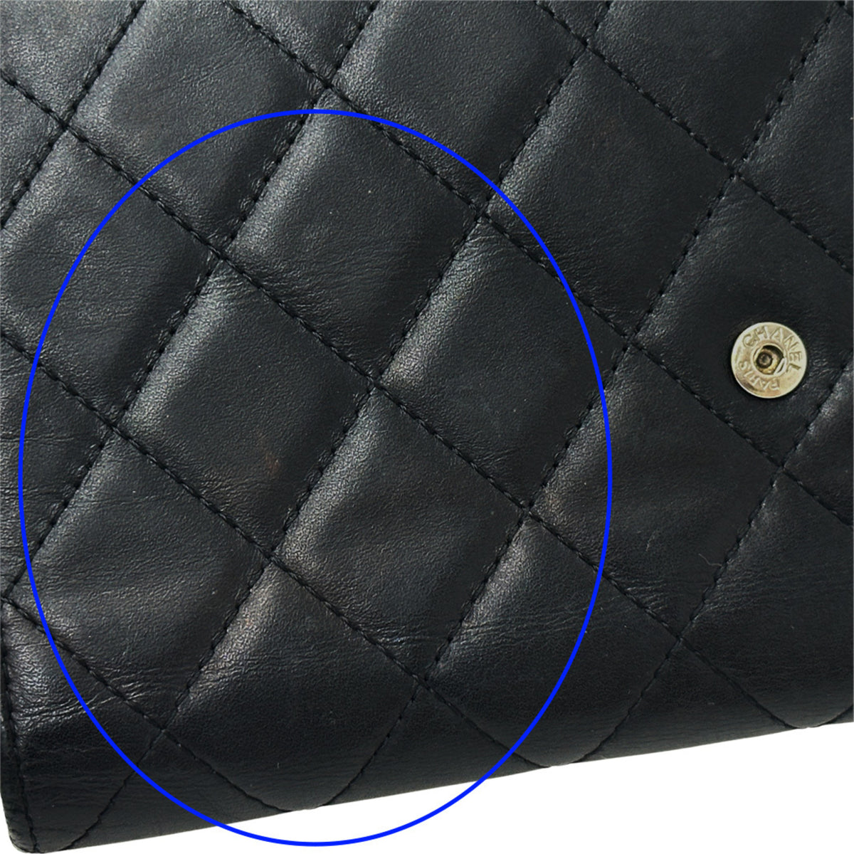 Chanel Black Pink Leather Long Wallet (Bi-Fold) (Pre-Owned)