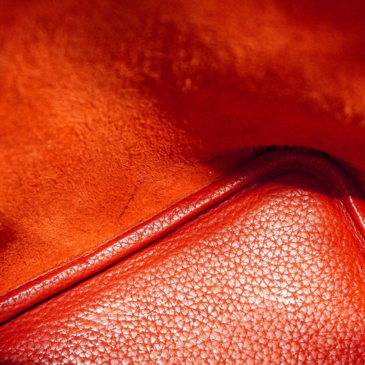 Hermes Rouge Casaque Taurillon Clemence Leather Handbag (Pre-Owned)
