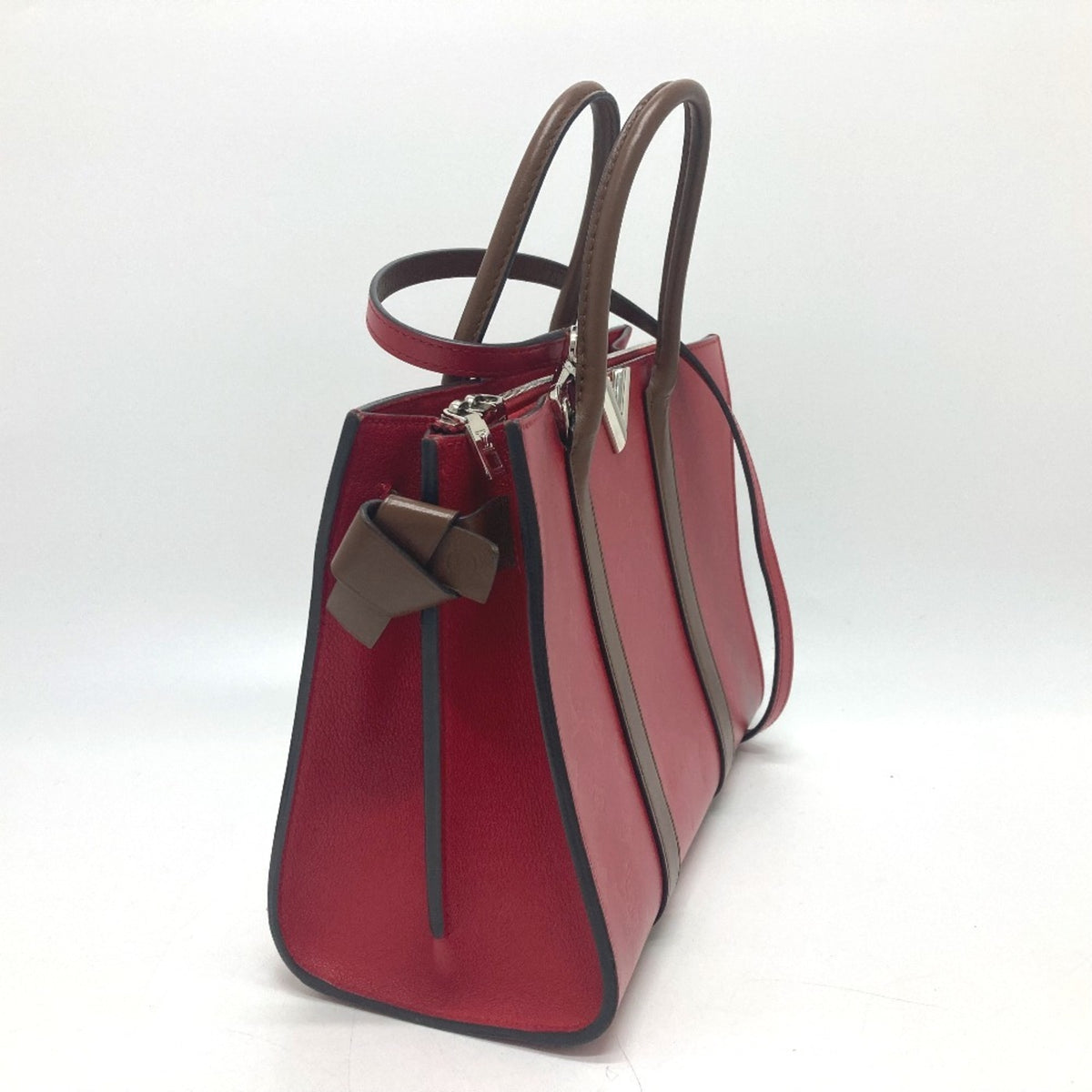 Louis Vuitton Red Color Leather Tote Bag (Pre-Owned)
