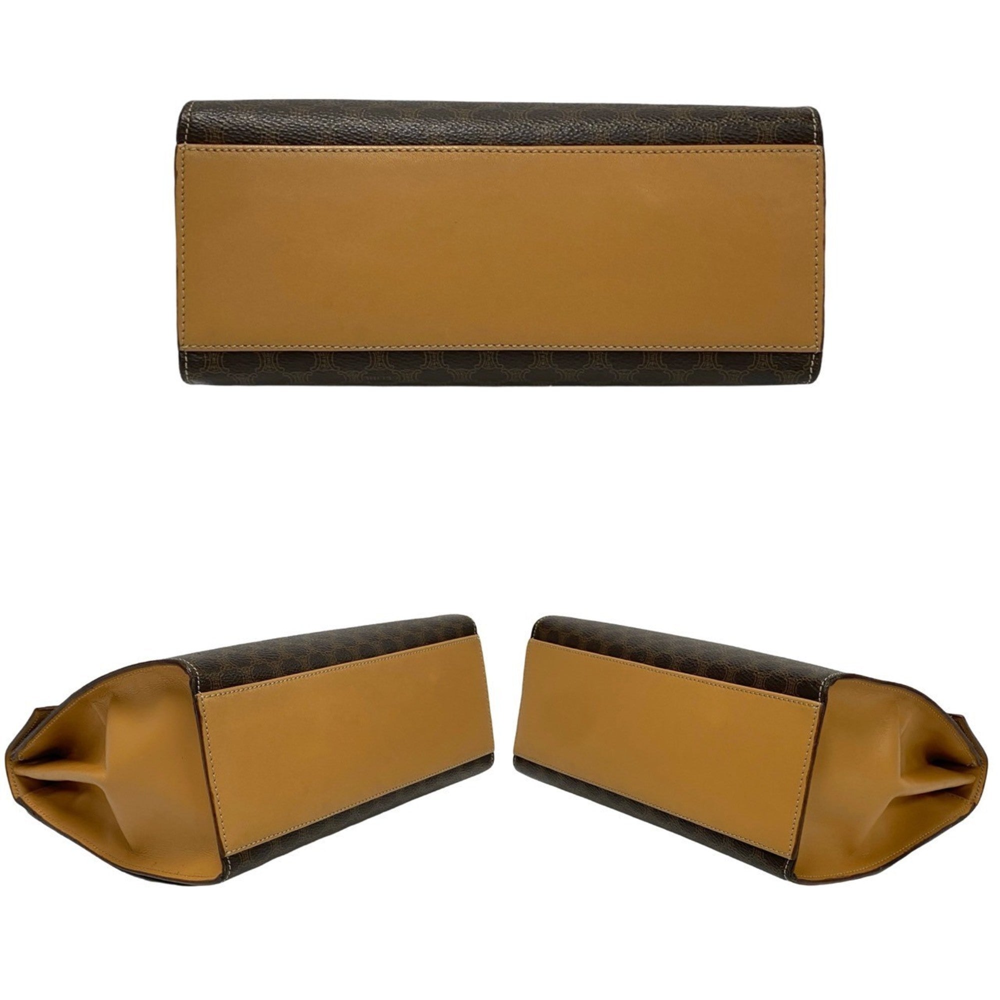 Celine Brown Leather Pvc Handbag Shoulder Bag (Pre-Owned)
