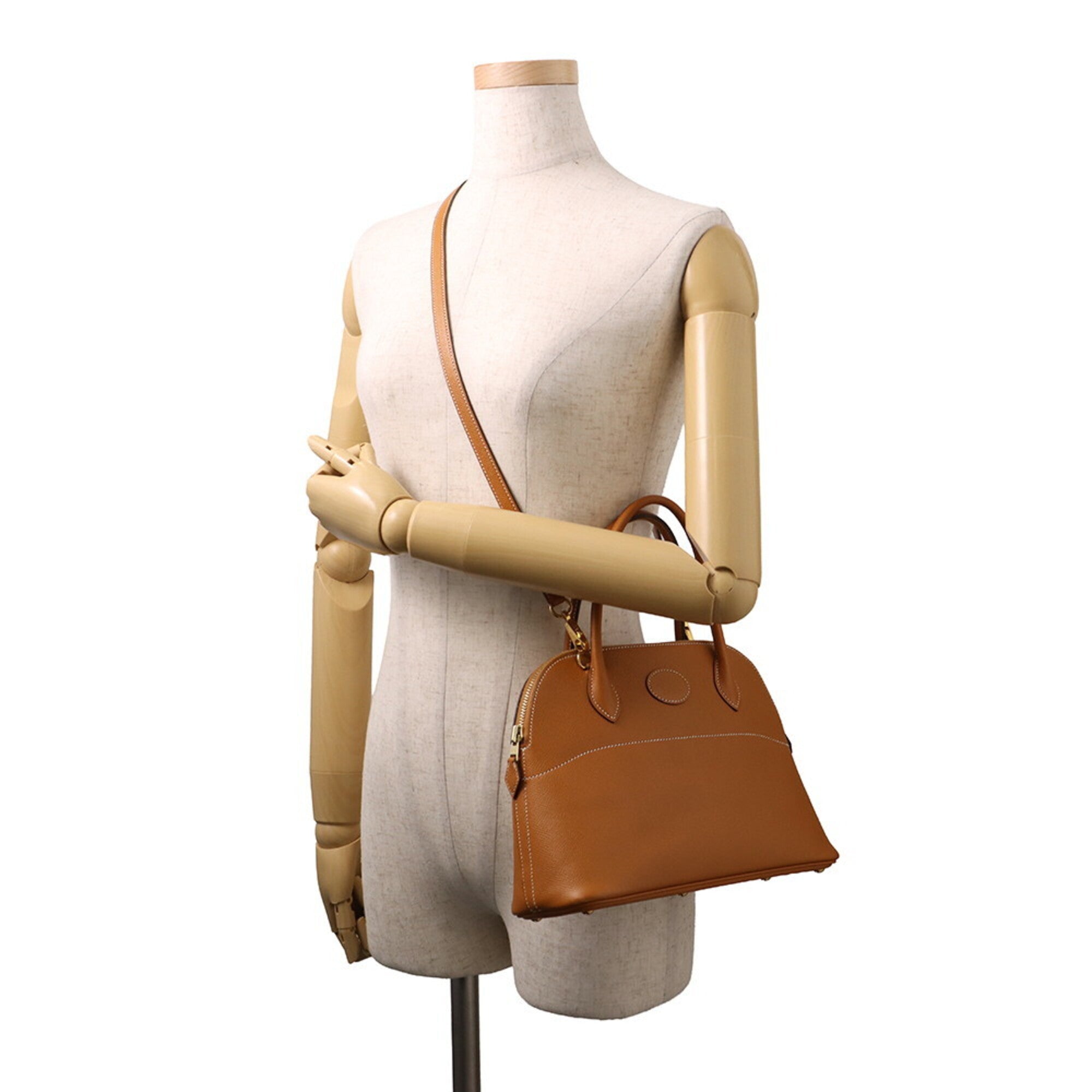 Hermes Gold Brown Epsom Leather Handbag Shoulder Bag (Pre-Owned)