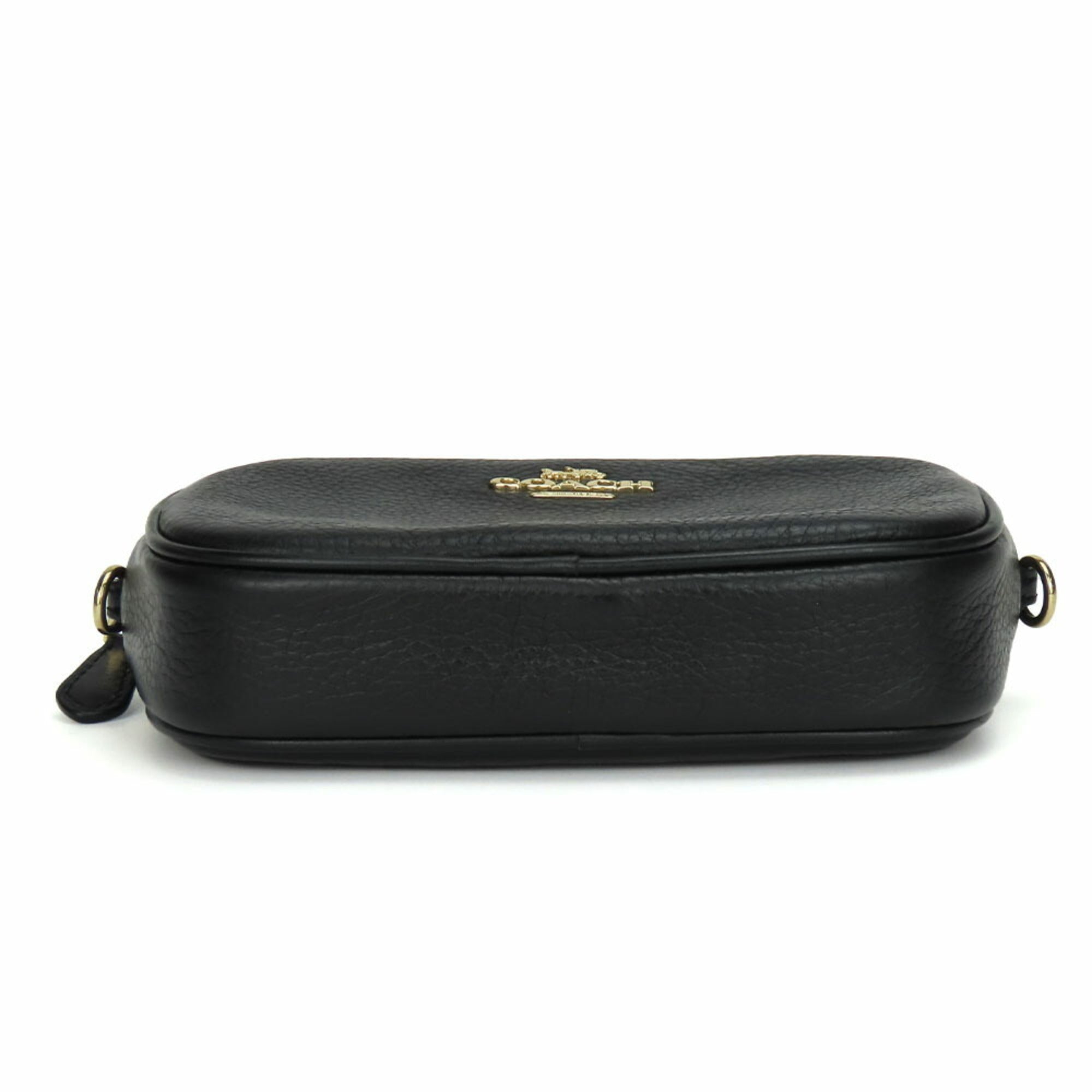 Coach Black Leather Pochette Shoulder Bag (Pre-Owned)