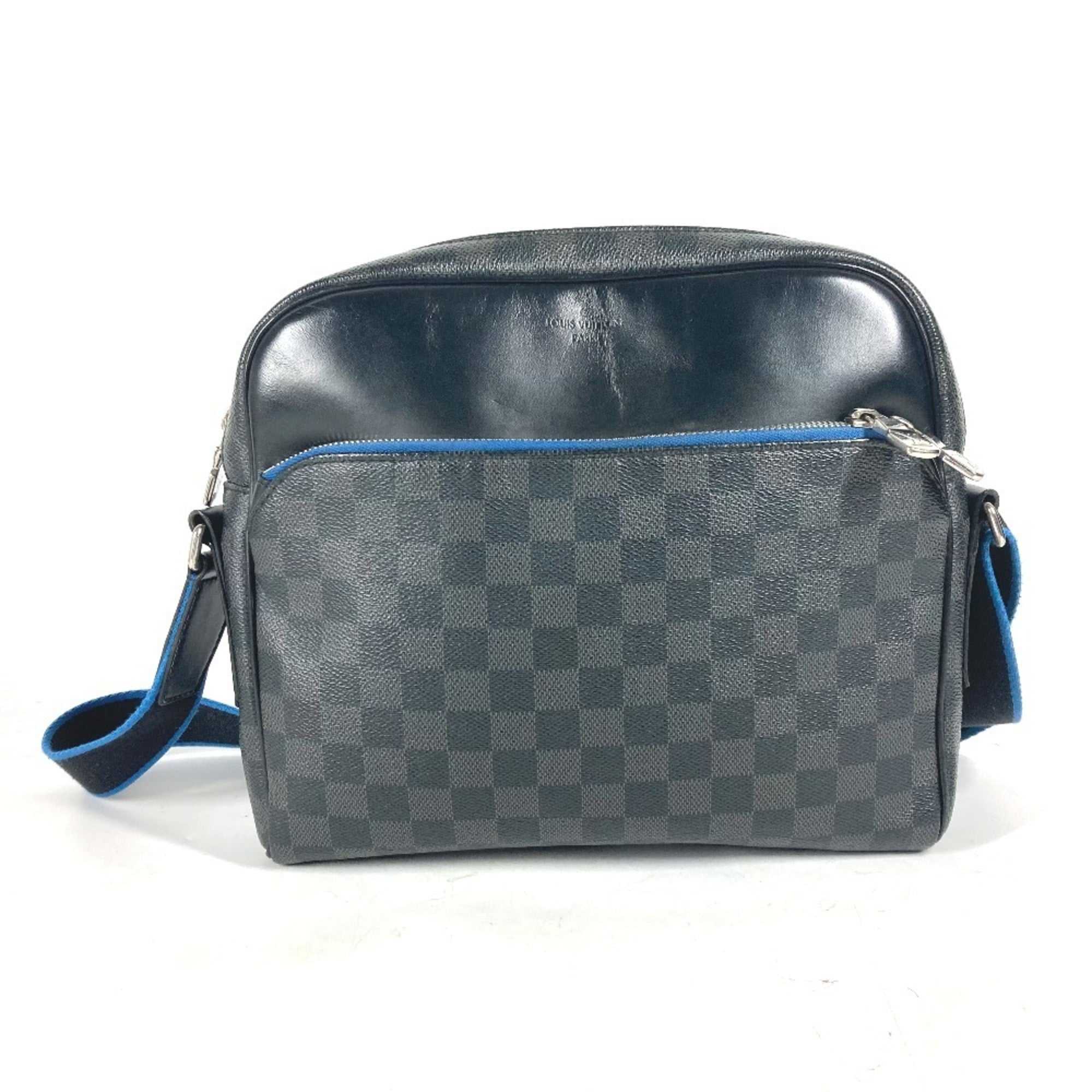 Louis Vuitton Black Blue Damier Graphite Shoulder Bag (Pre-Owned)