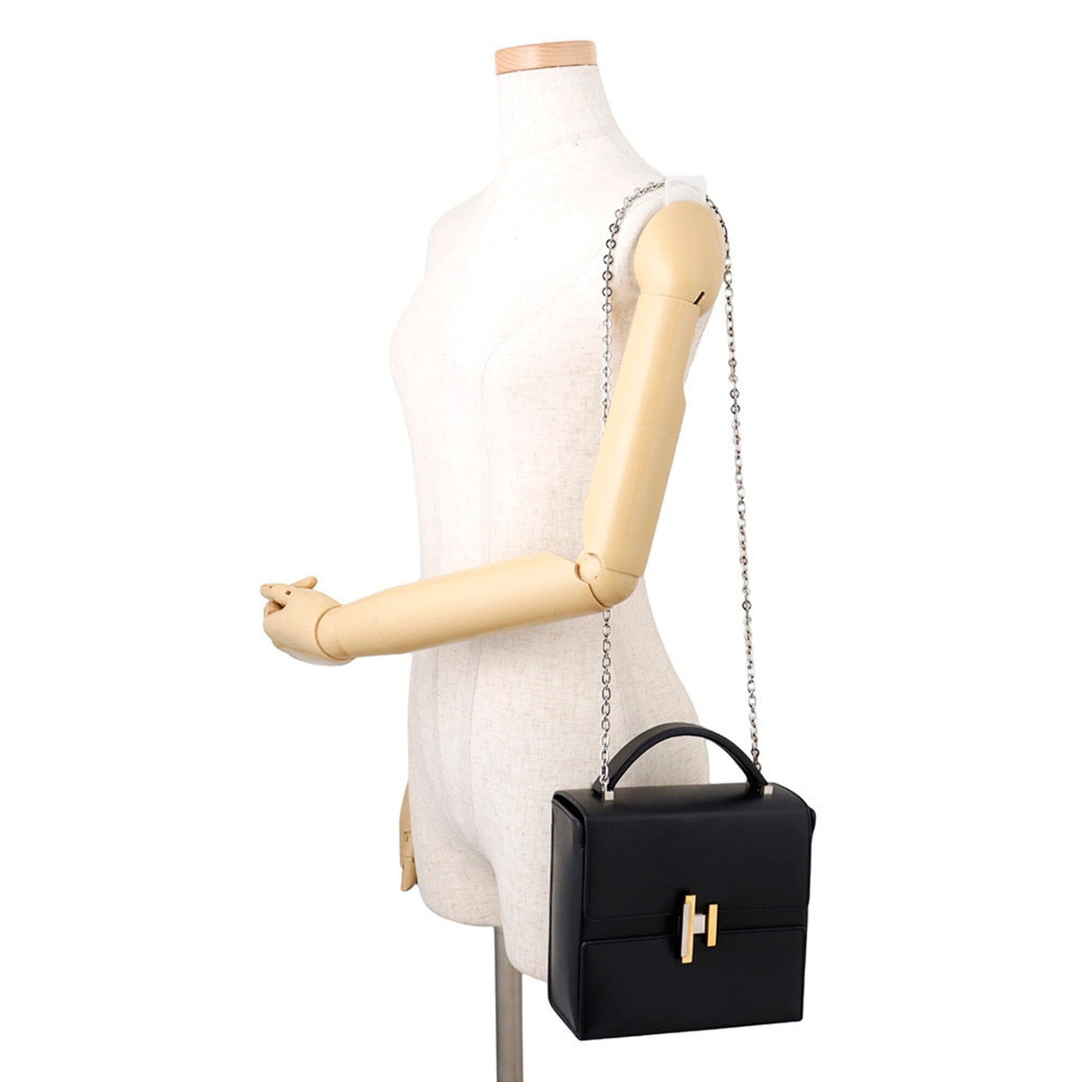 Hermes Black Tadelakt Leather Handbag (Pre-Owned)