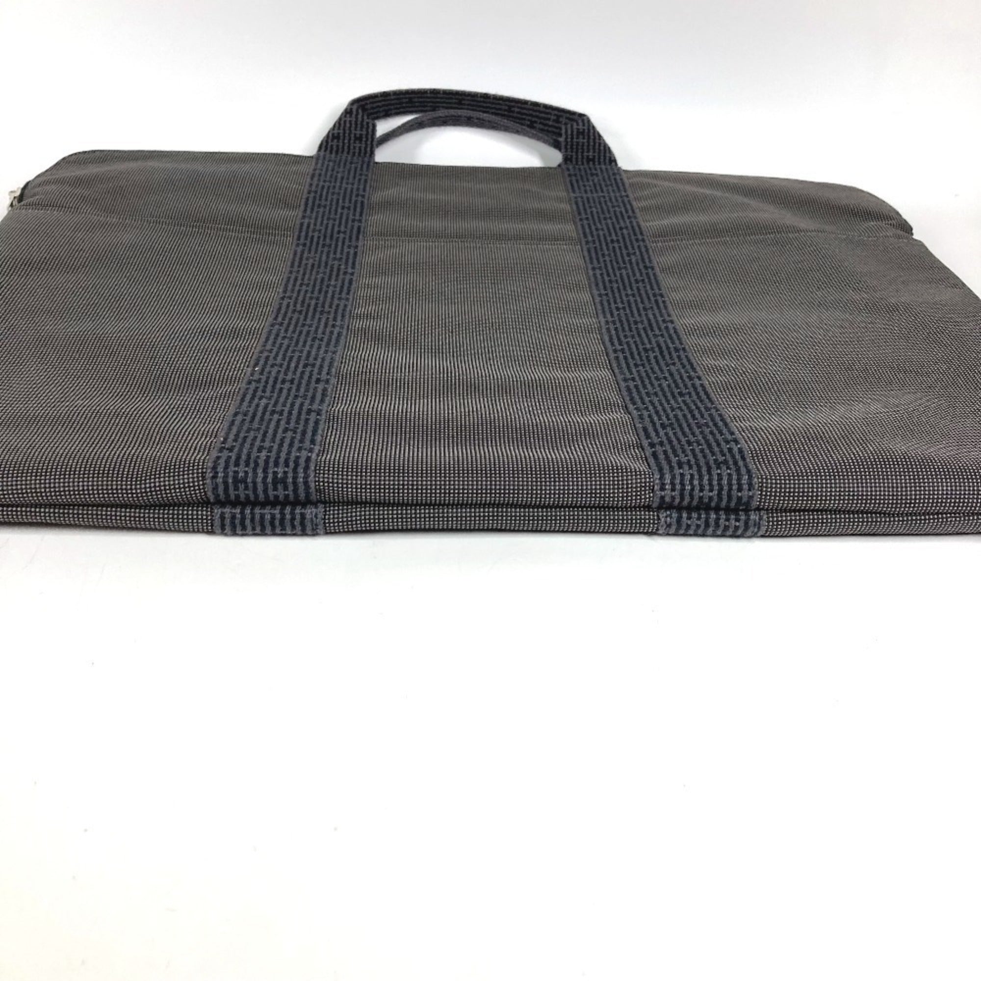 Hermes Her Line Gray Canvas Briefcase (Pre-Owned)