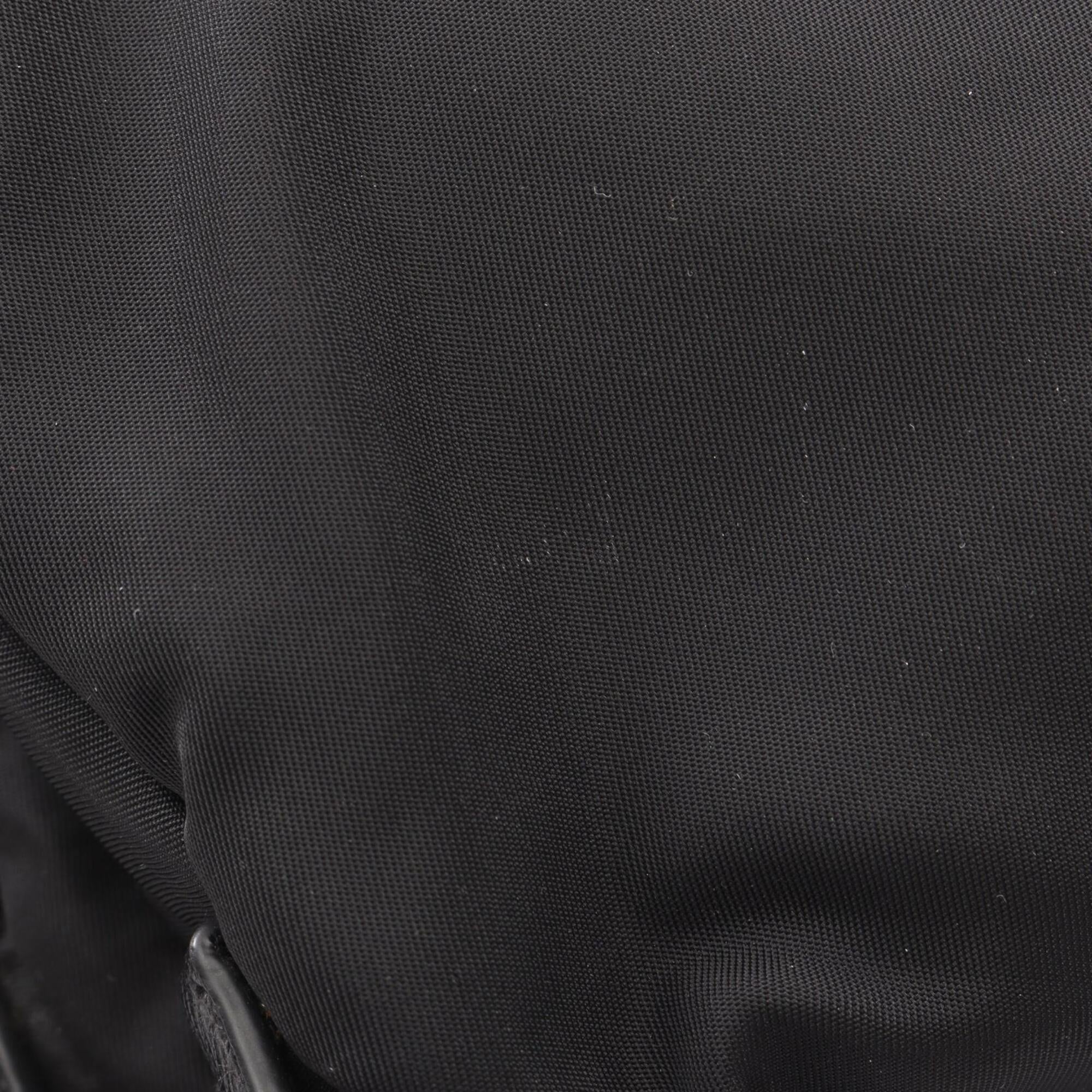 Prada Black Nylon Leather Backpack Handbag (Pre-Owned)