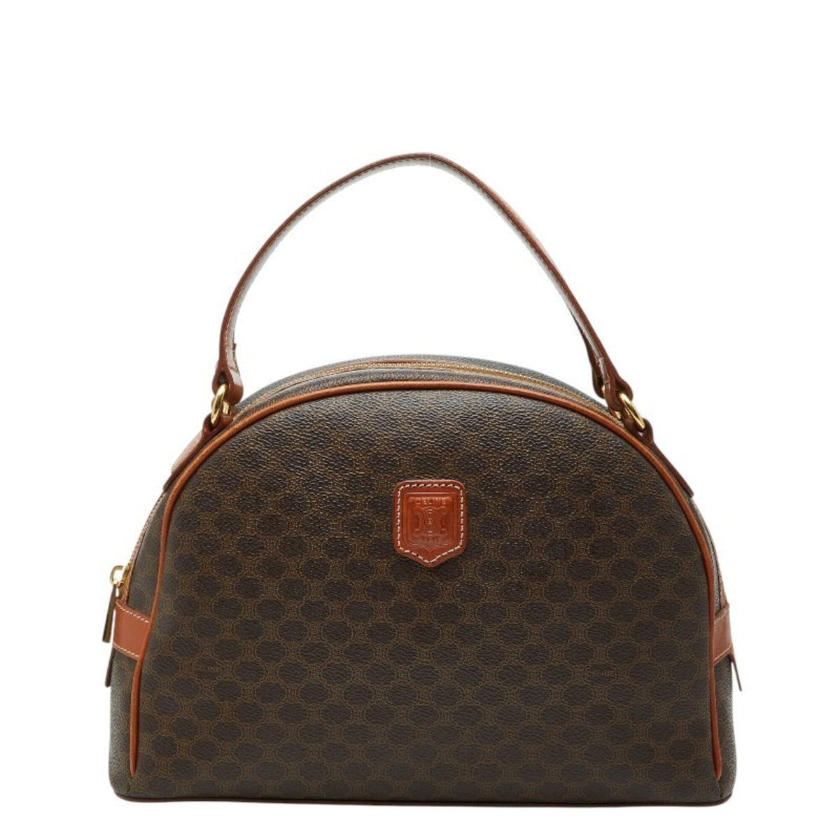 Celine Macadam Brown Pvc Leather Handbag (Pre-Owned)