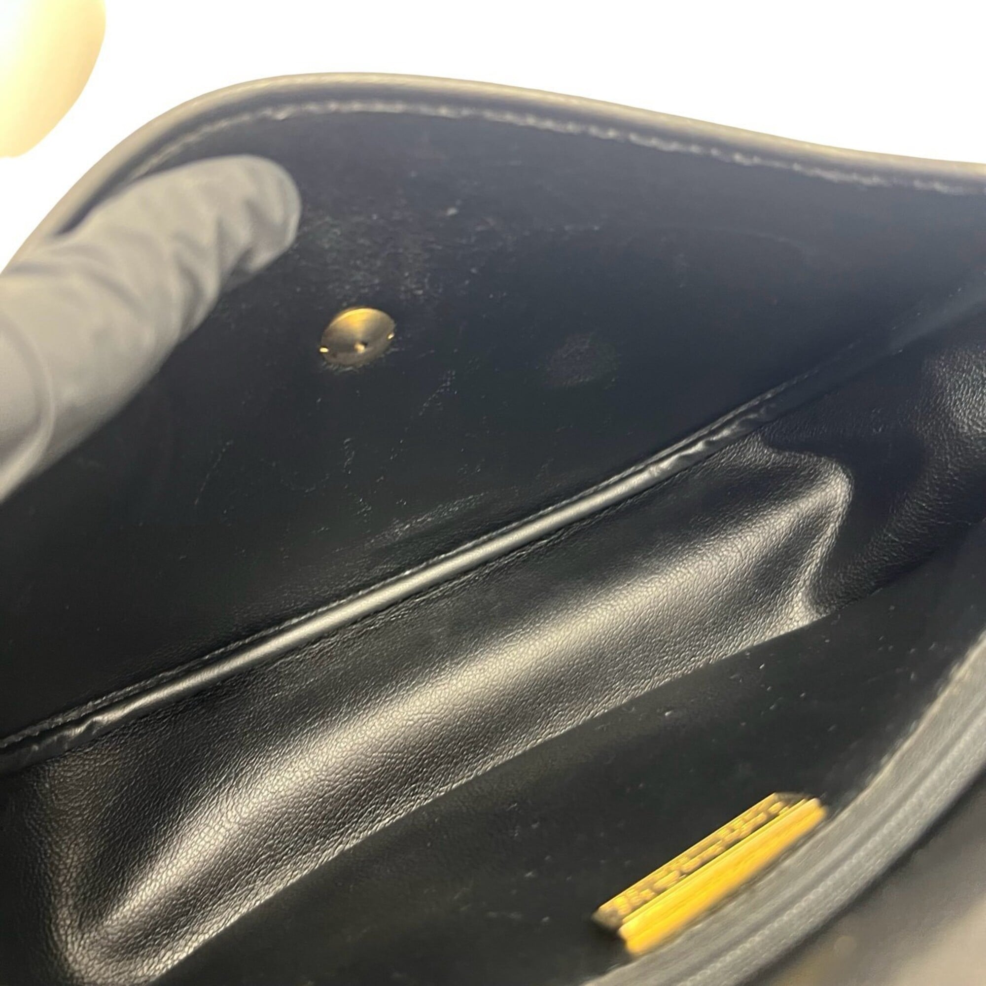 Christian Dior Black Leather Pochette Shoulder Bag (Pre-Owned)