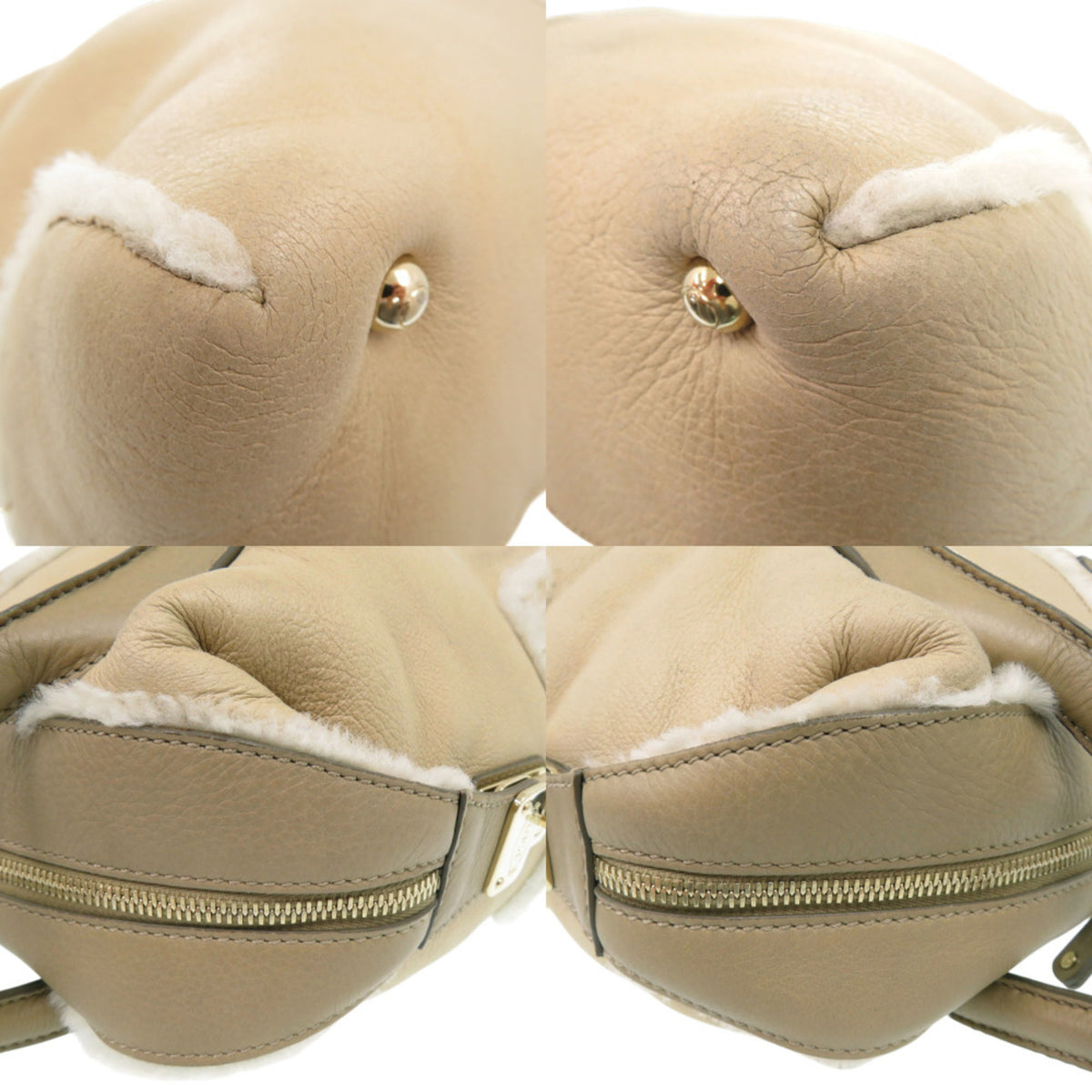 Tod's Beige Grayish Leather Leather Handbag (Pre-Owned)
