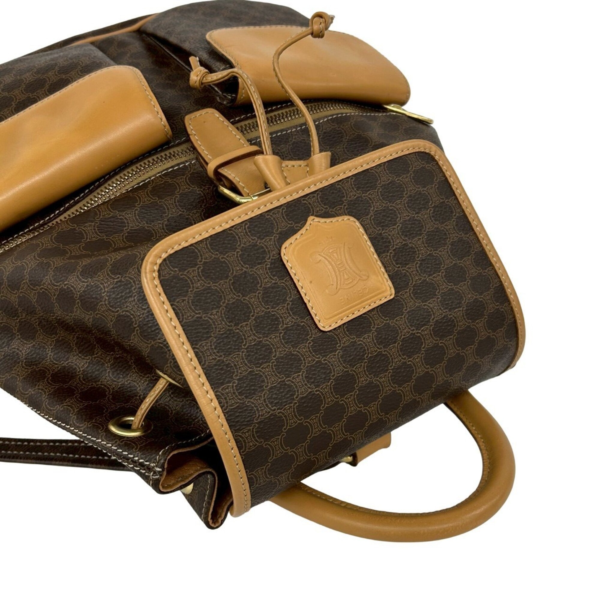 Celine Brown Leather Pvc Backpack (Pre-Owned)