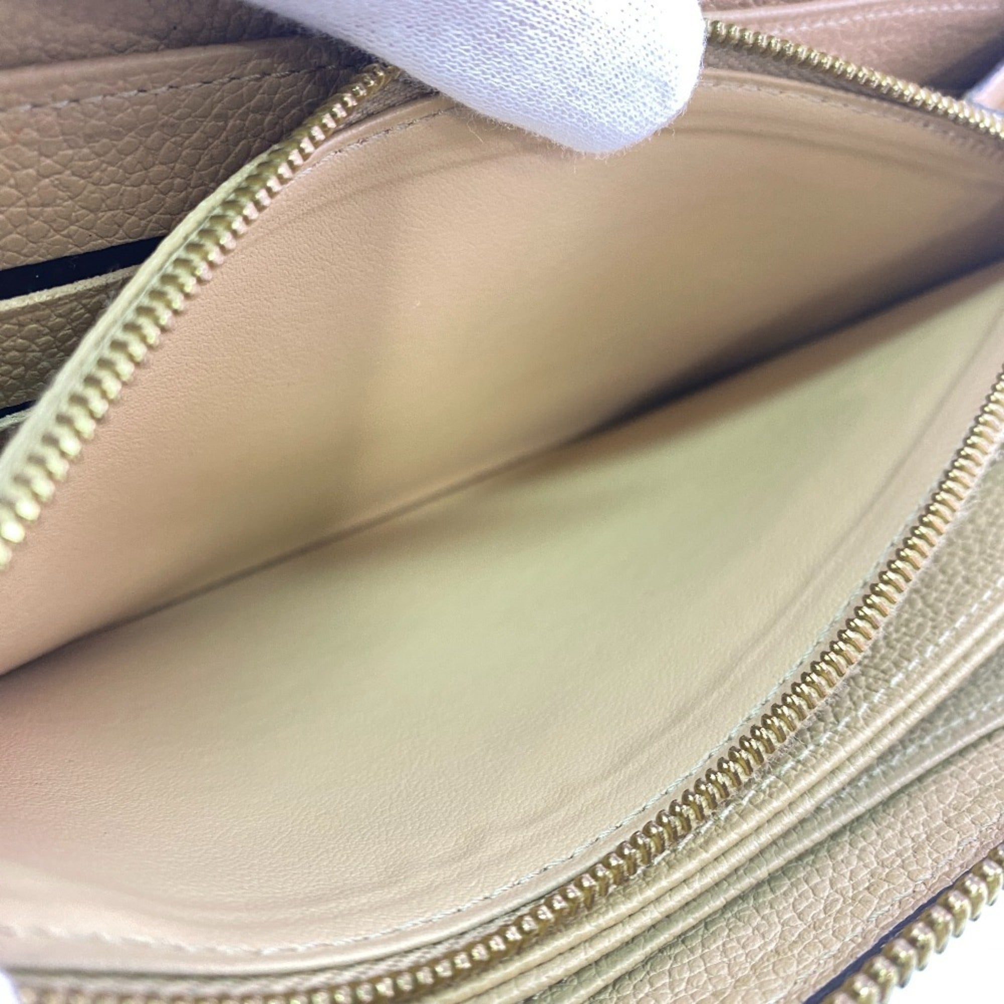 Louis Vuitton Monogram Empreinte Beige Beige Gold Monogram Empreinte Leather Long Wallet (Bi-Fold) (Pre-Owned)
