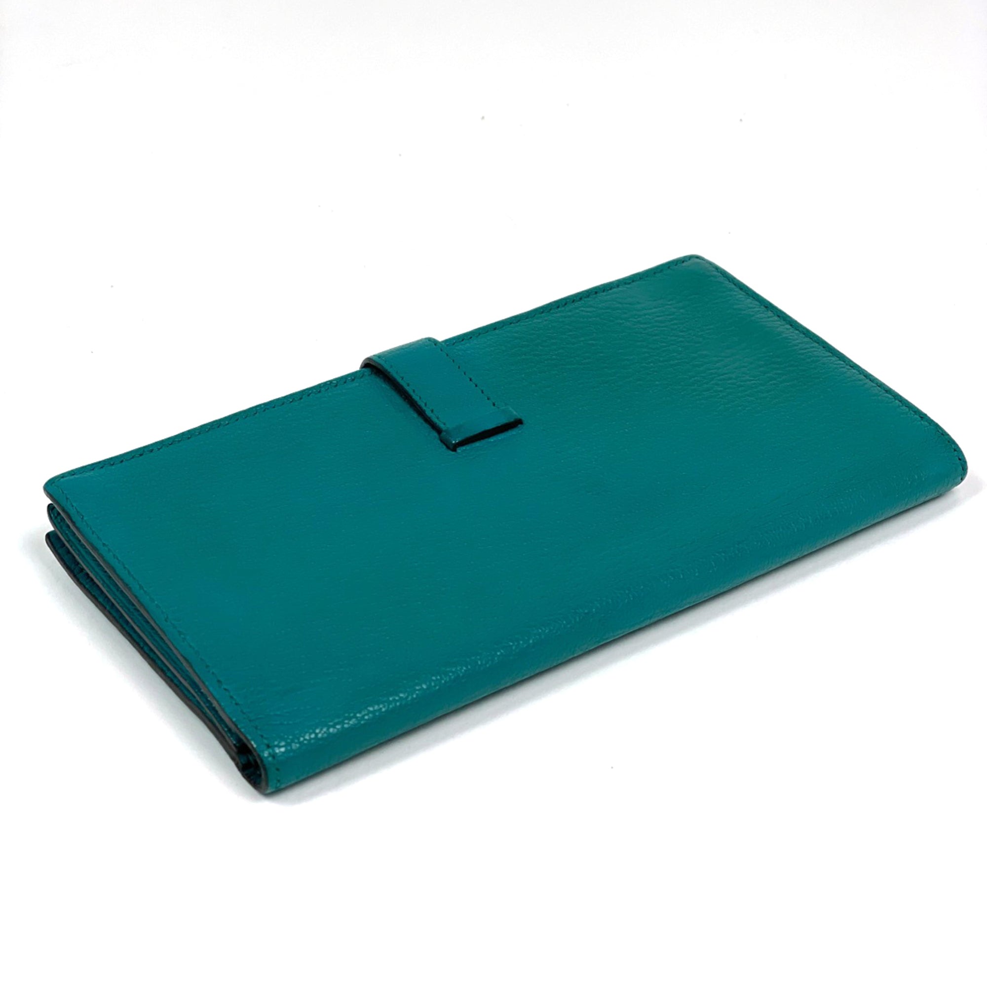 Hermes Soufre Chevre Leather Long Wallet (Bi-Fold) (Pre-Owned)