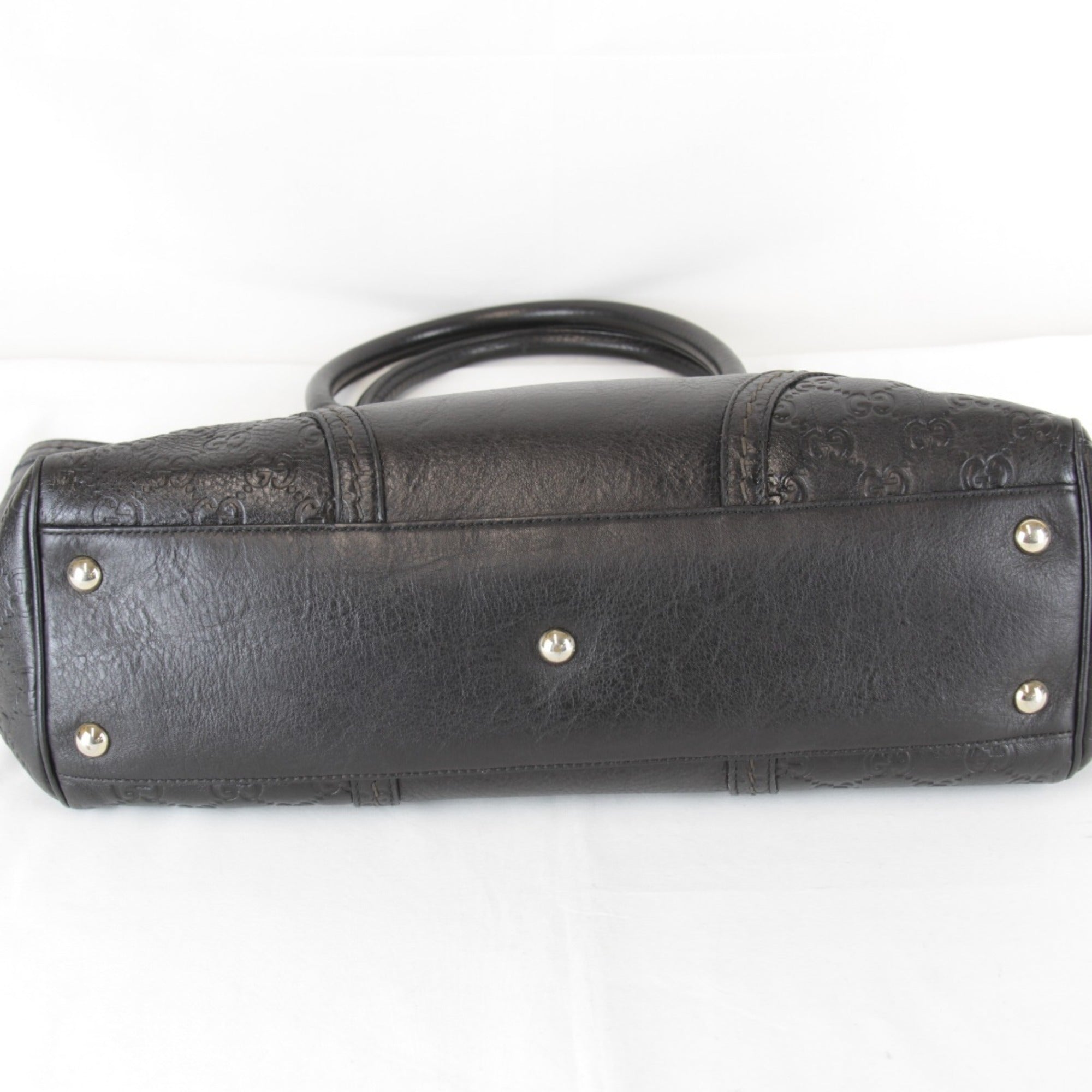 Gucci Guccissima Black Gg Leather Leather Tote Bag (Pre-Owned)