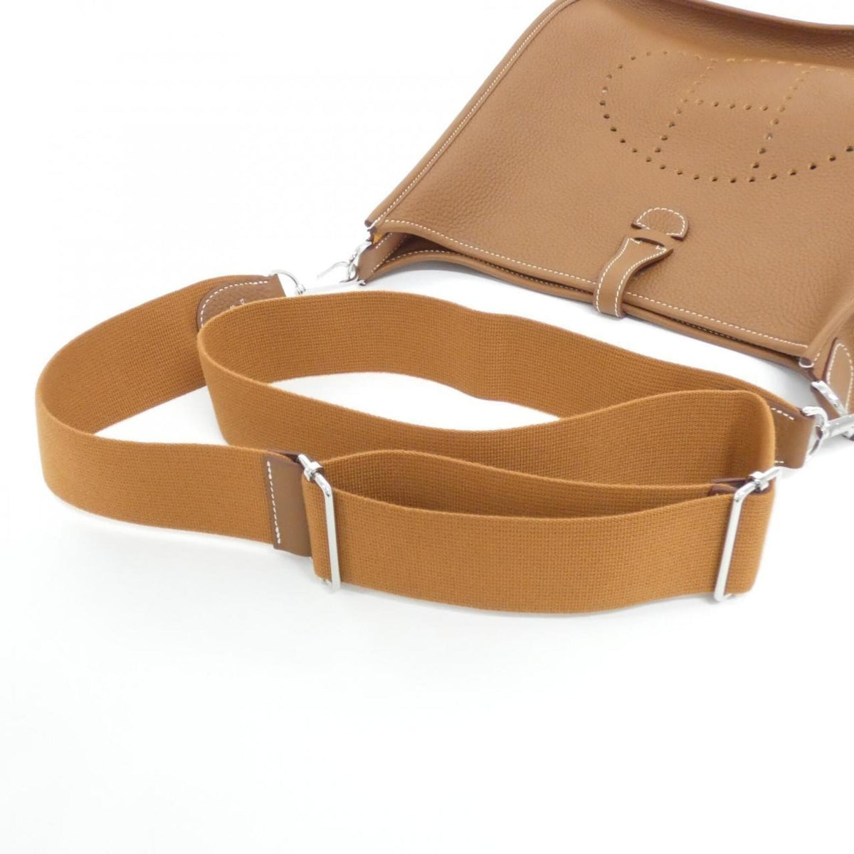 Hermes Gold Taurillon Clemence Leather Shoulder Bag (Pre-Owned)