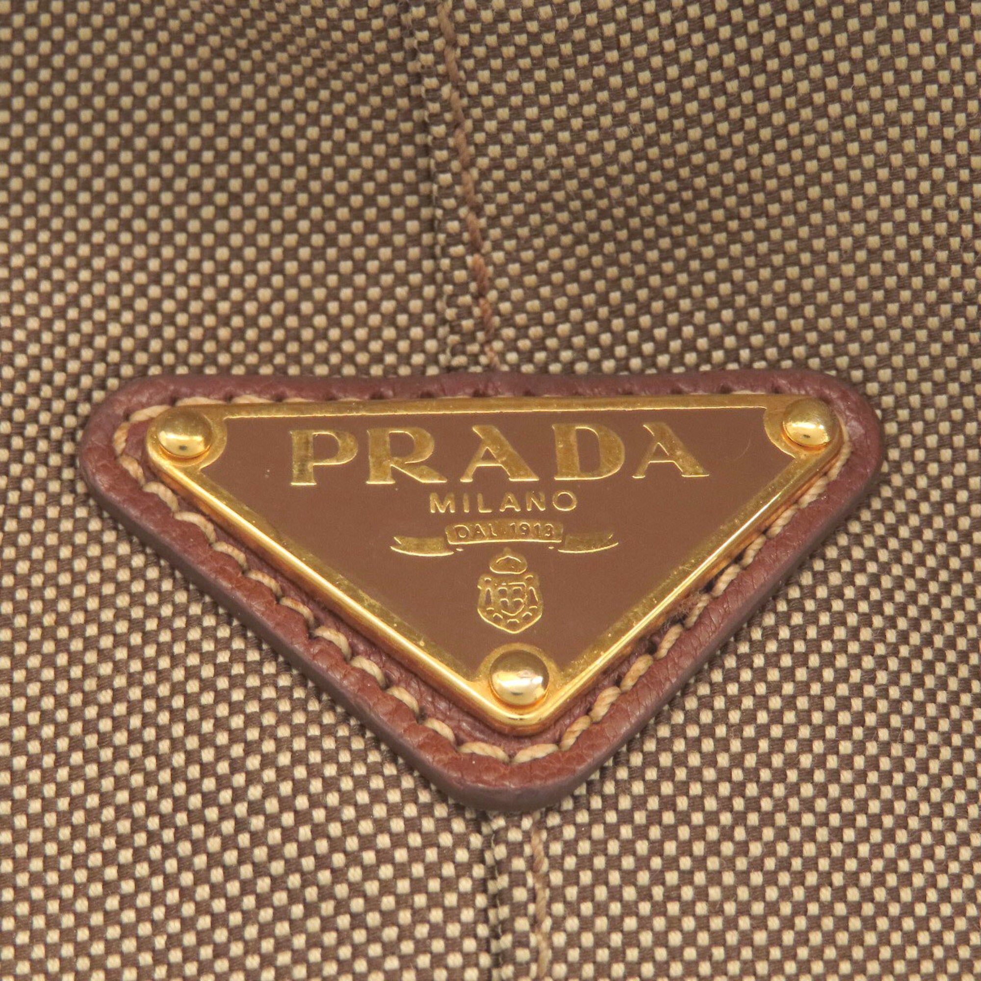 Prada Brown Canvas Handbag (Pre-Owned)