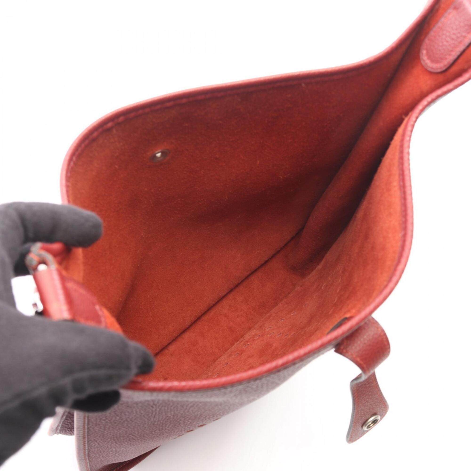 Hermes Bordeaux Taurillon Clemence Leather Leather Handbag Shoulder Bag (Pre-Owned)