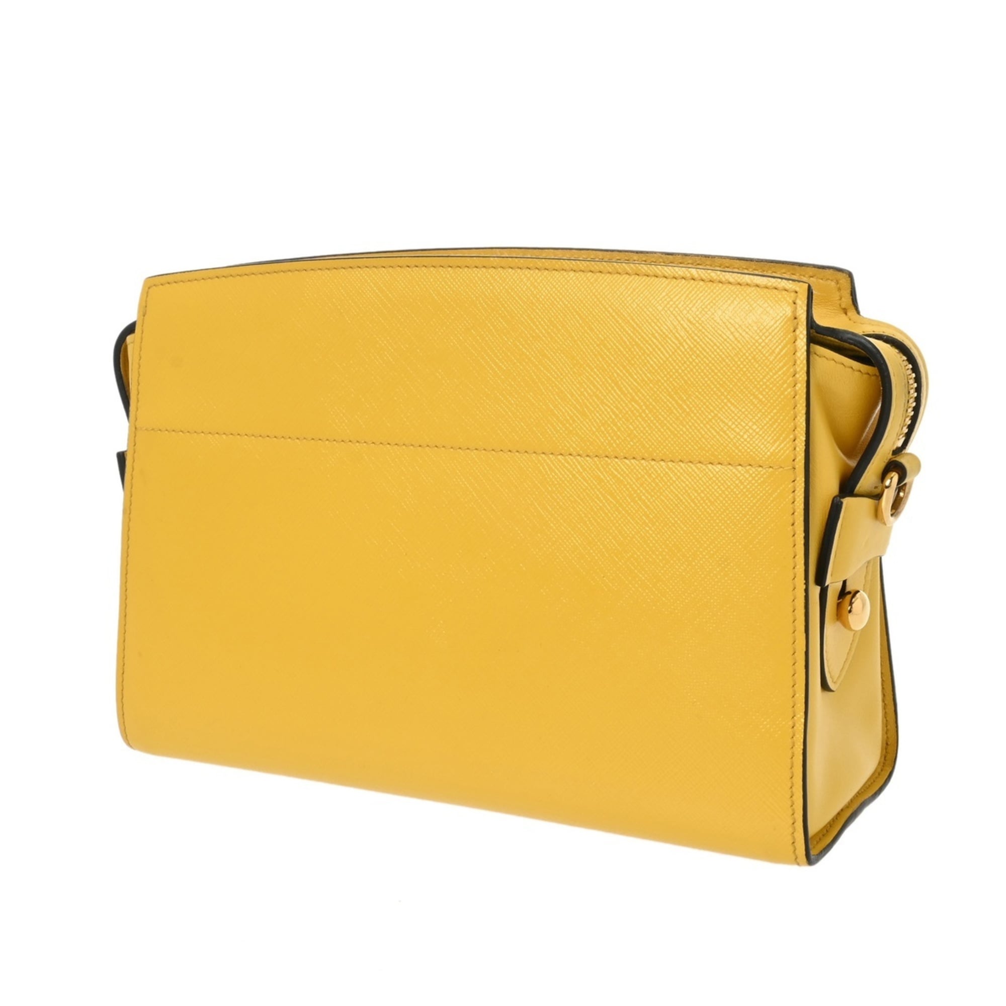 Prada Yellow Leather Shoulder Bag (Pre-Owned)