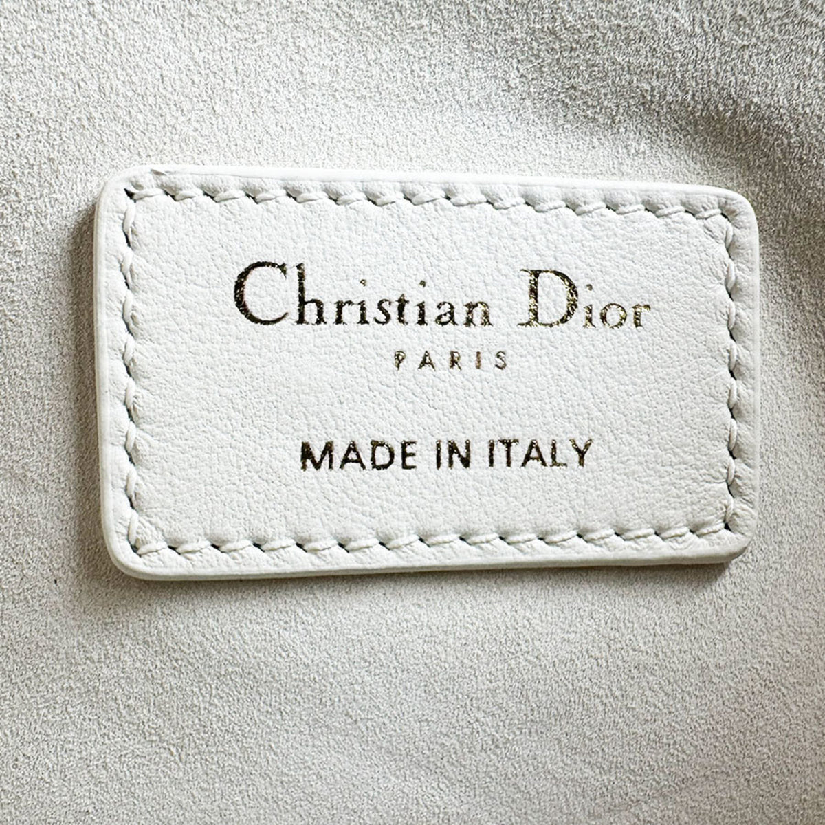 Christian Dior White Leather Handbag Shoulder Bag Tote Bag (Pre-Owned)