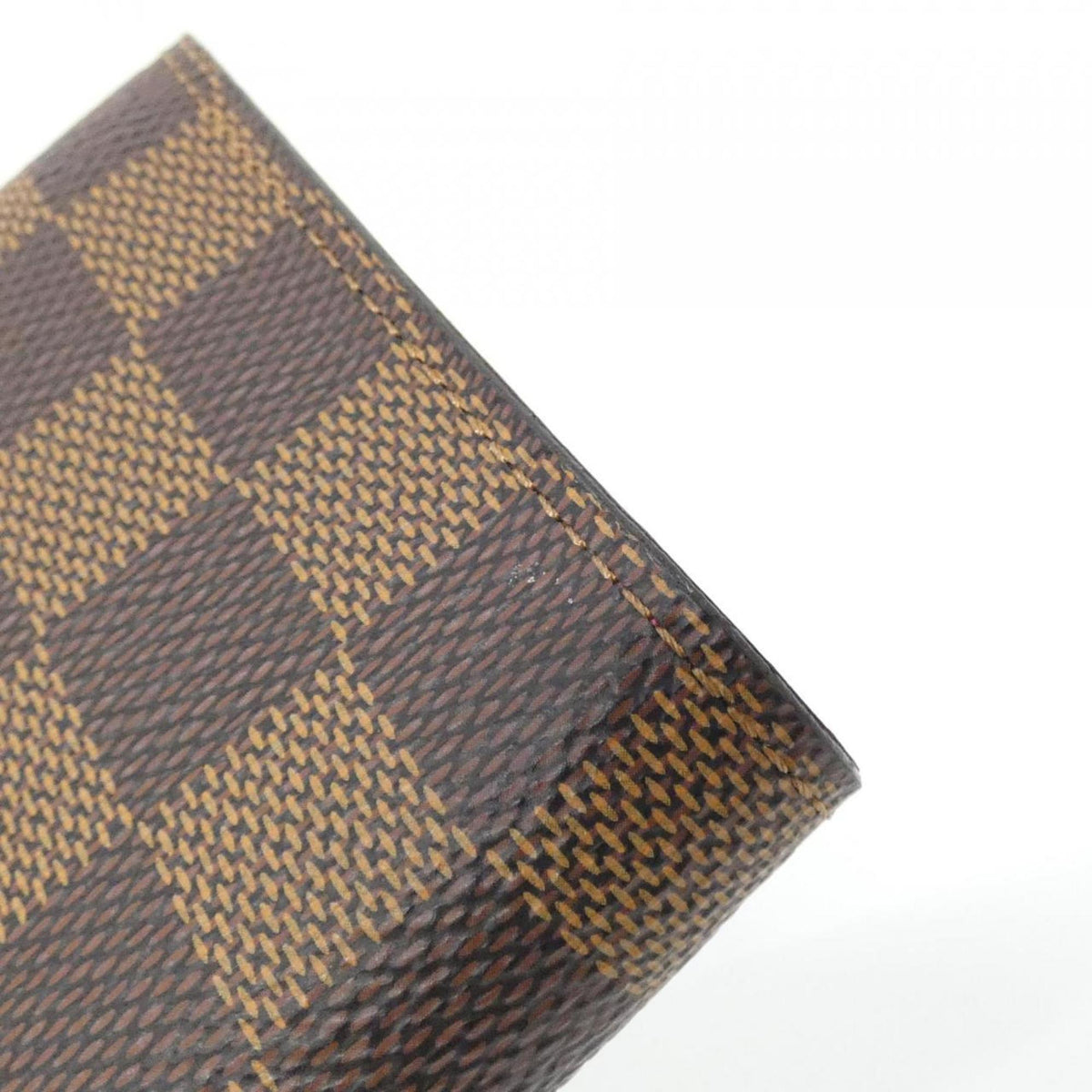Louis Vuitton Ebene Rouge Coated Canvas Wallet (Tri-Fold) (Pre-Owned)