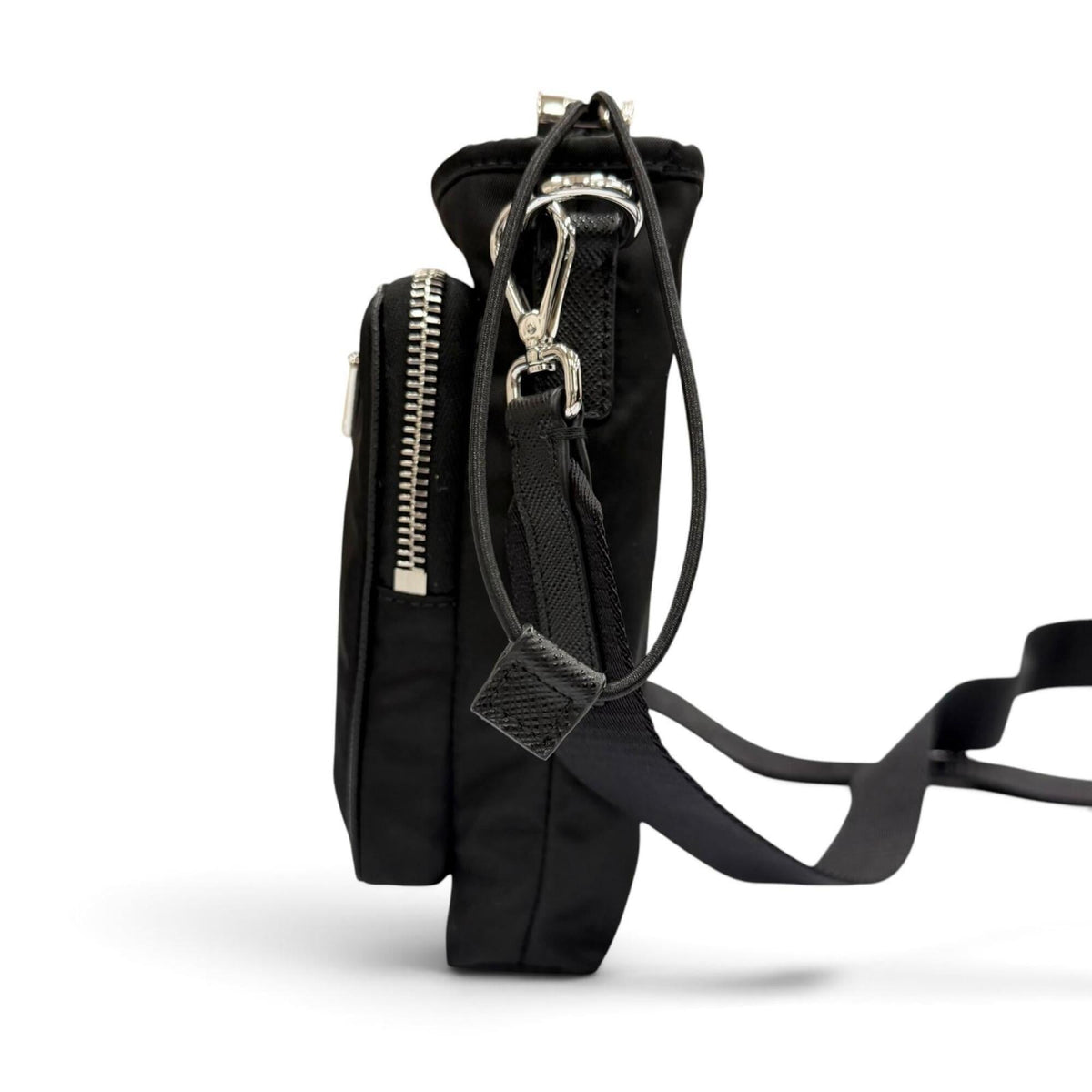 Prada Black Nylon Leather Shoulder Bag (Pre-Owned)