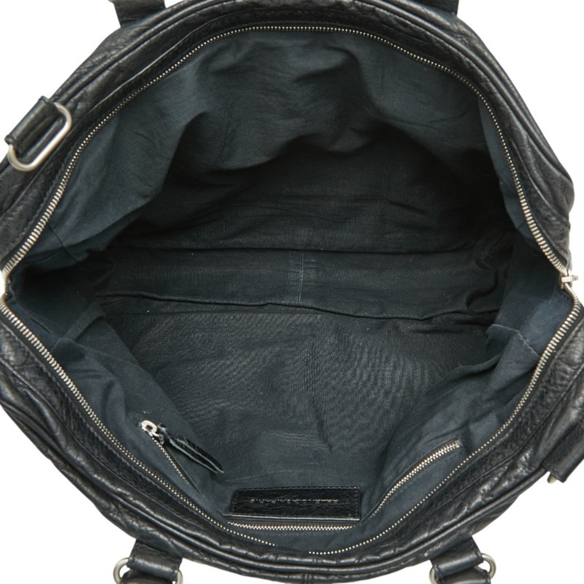 Balenciaga Black Leather Briefcase Shoulder Bag (Pre-Owned)