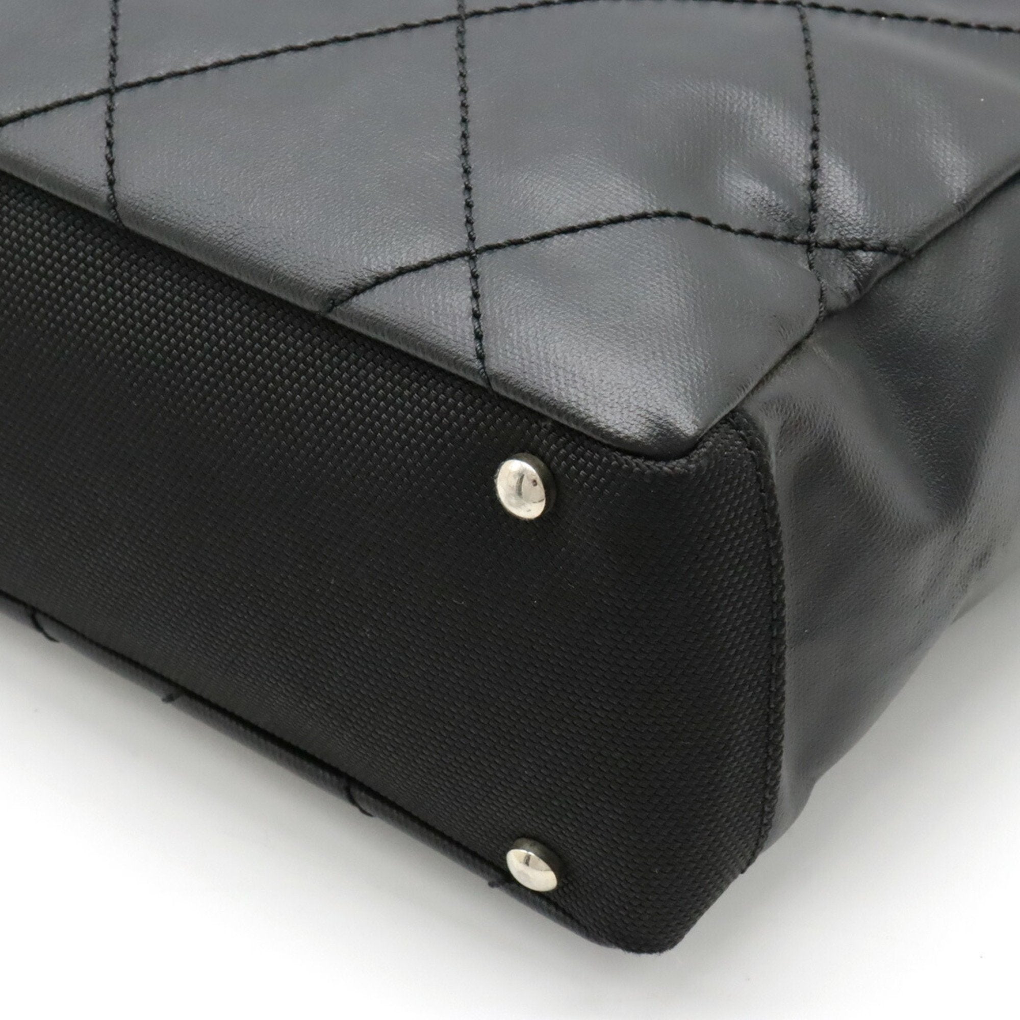Chanel Black Coated Canvas Shoulder Bag Tote Bag (Pre-Owned)