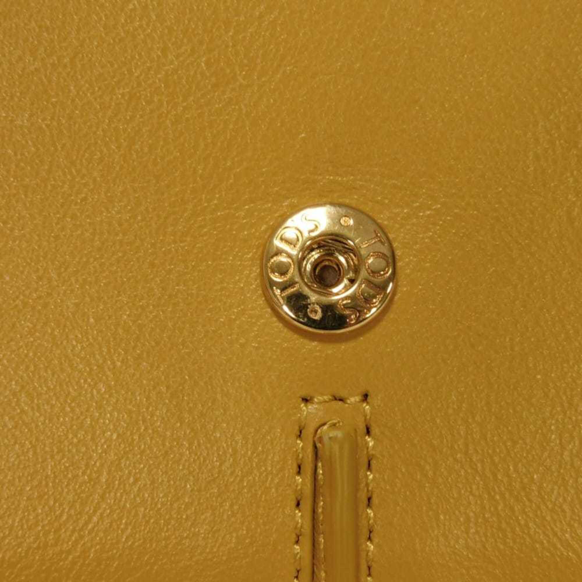 Tod's Mustard Yellow Leather Long Wallet (Bi-Fold) (Pre-Owned)