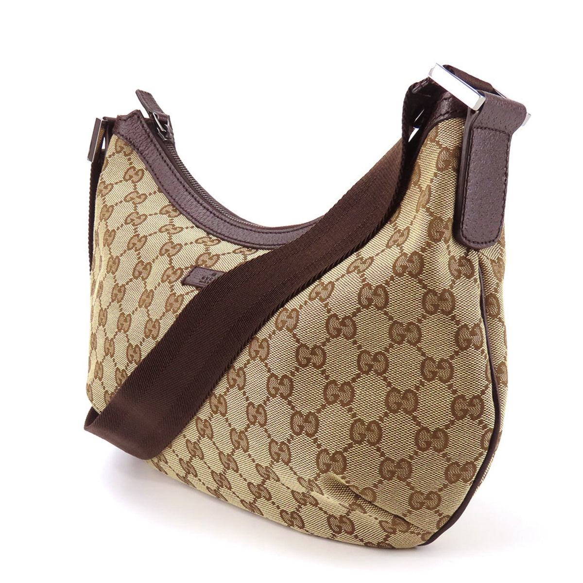 Gucci Gg Canvas Beige Brown Gg Canvas Shoulder Bag (Pre-Owned)