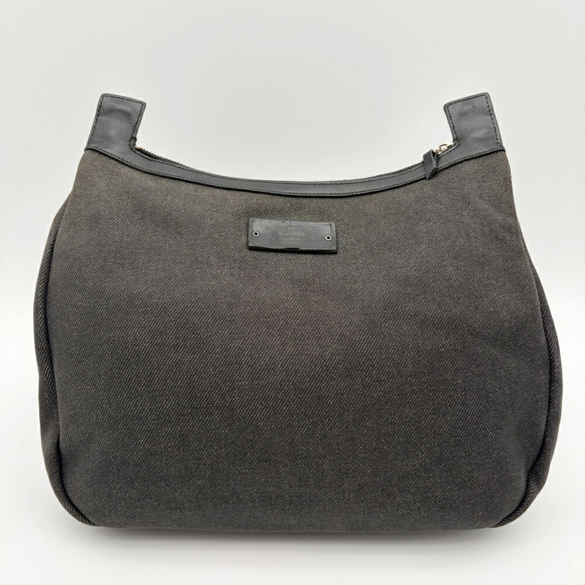 Gucci Black Denim Leather Shoulder Bag (Pre-Owned)