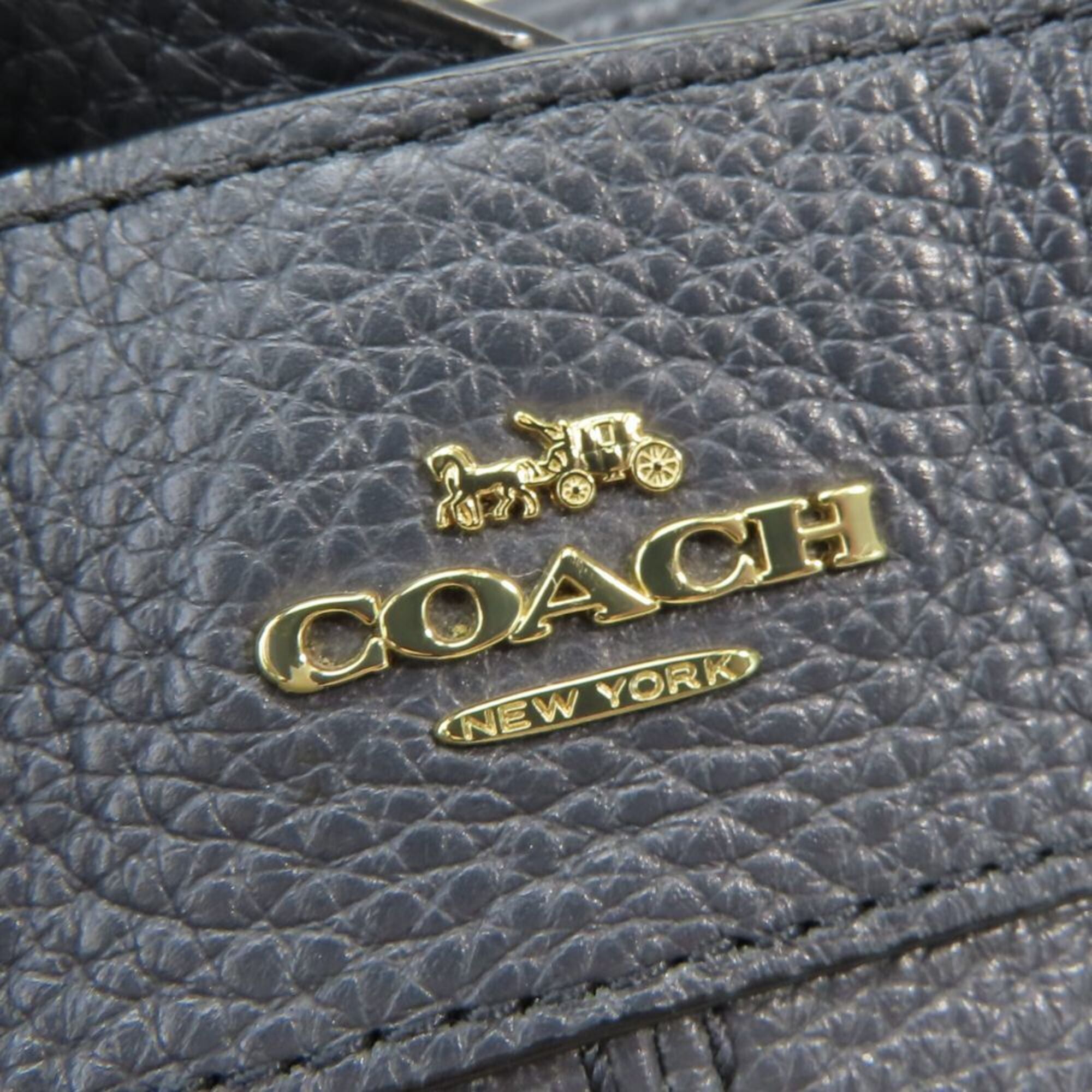 Coach Dark Navy Leather Tote Bag (Pre-Owned)