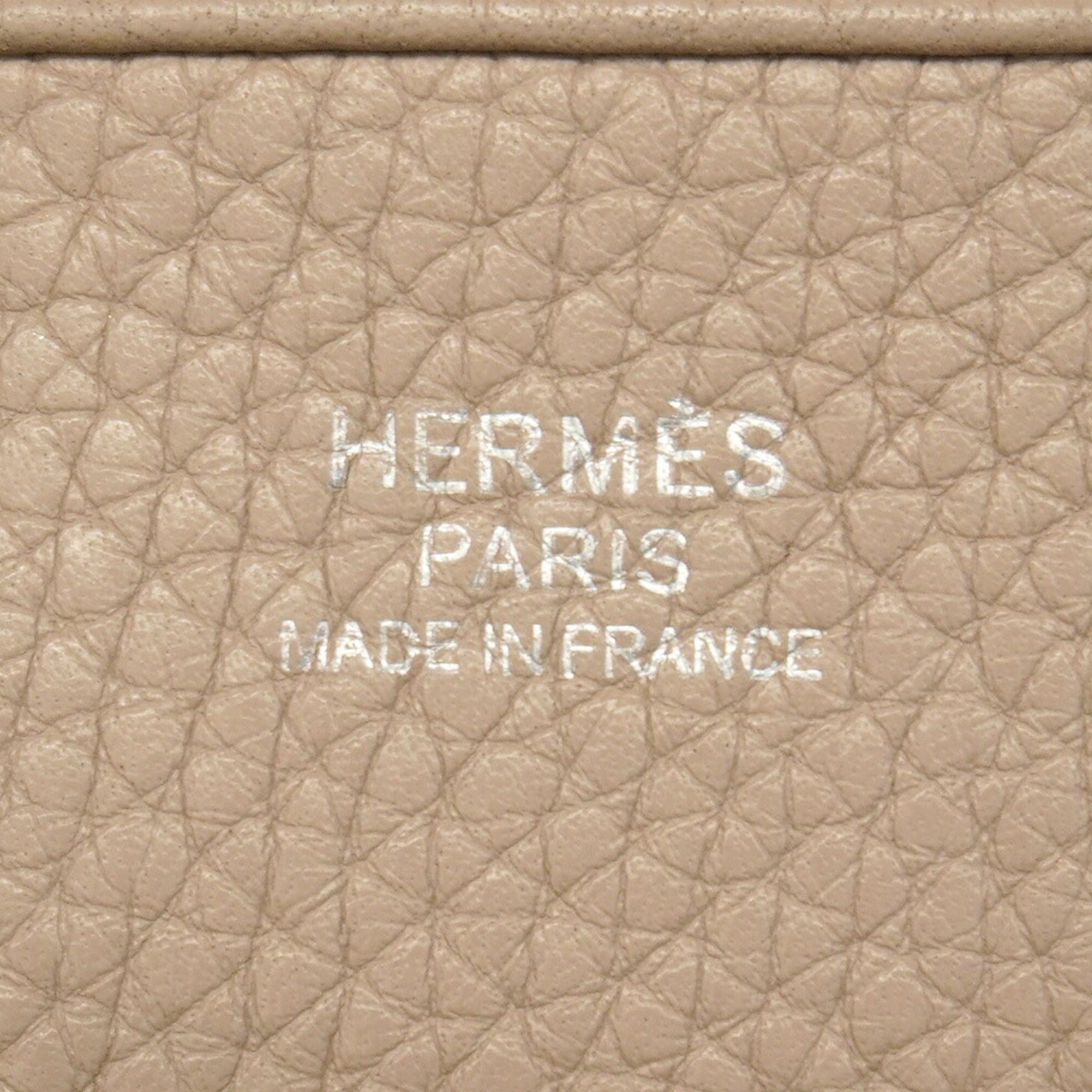 Hermes Gris Tourterelle Taurillon Clemence Leather Shoulder Bag (Pre-Owned)