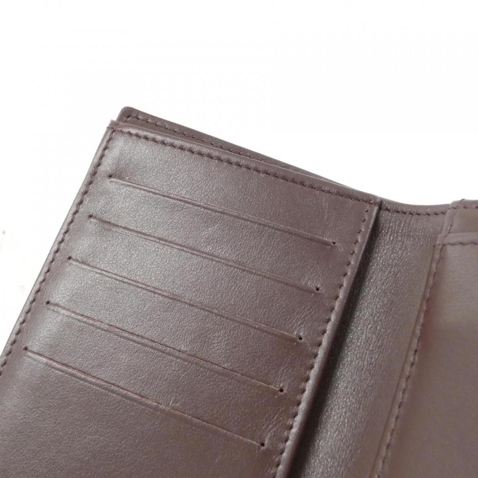 Chanel Black Bordeaux Grained Calfskin Wallet (Tri-Fold) (Pre-Owned)