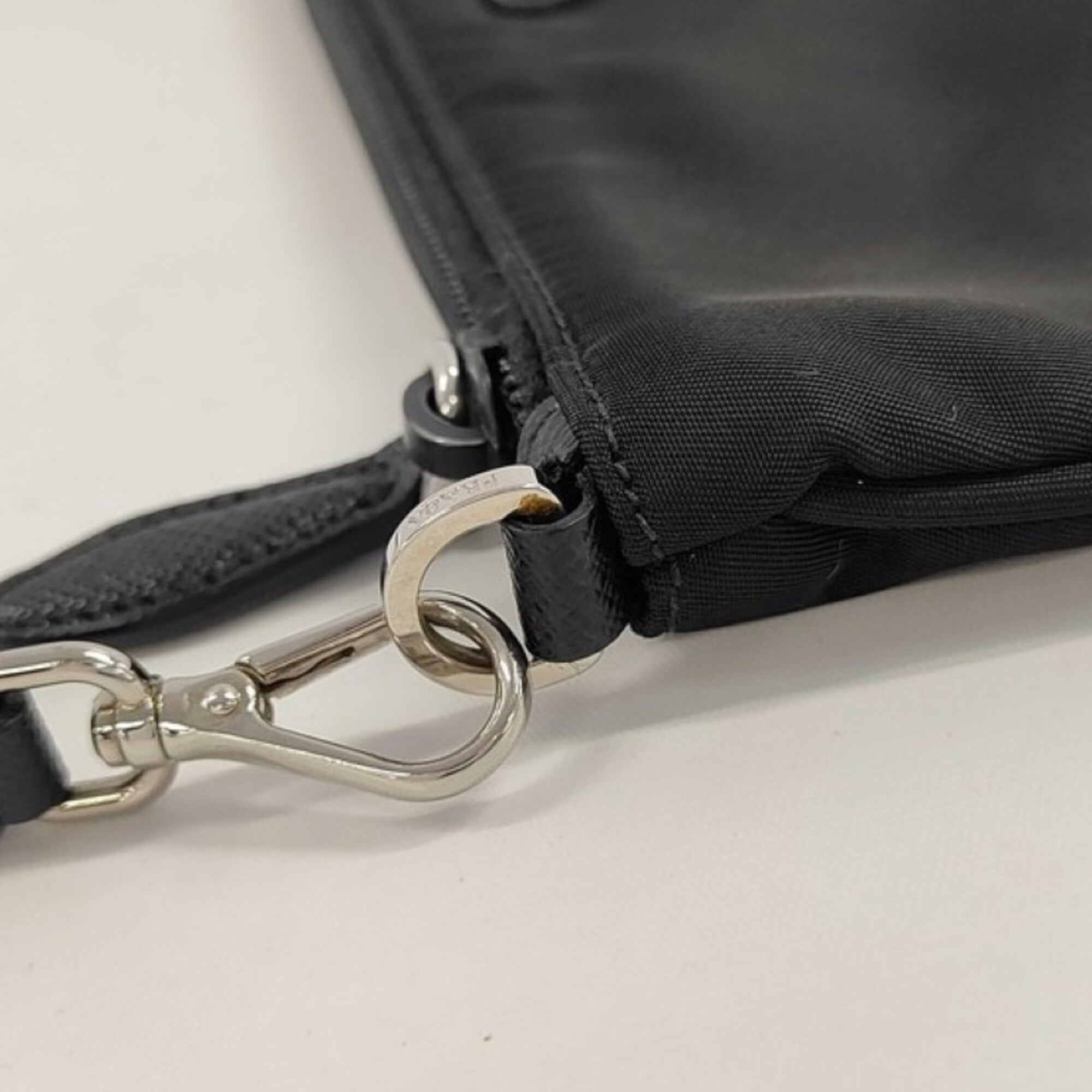 Prada Black White Nylon Clutch Bag (Pre-Owned)