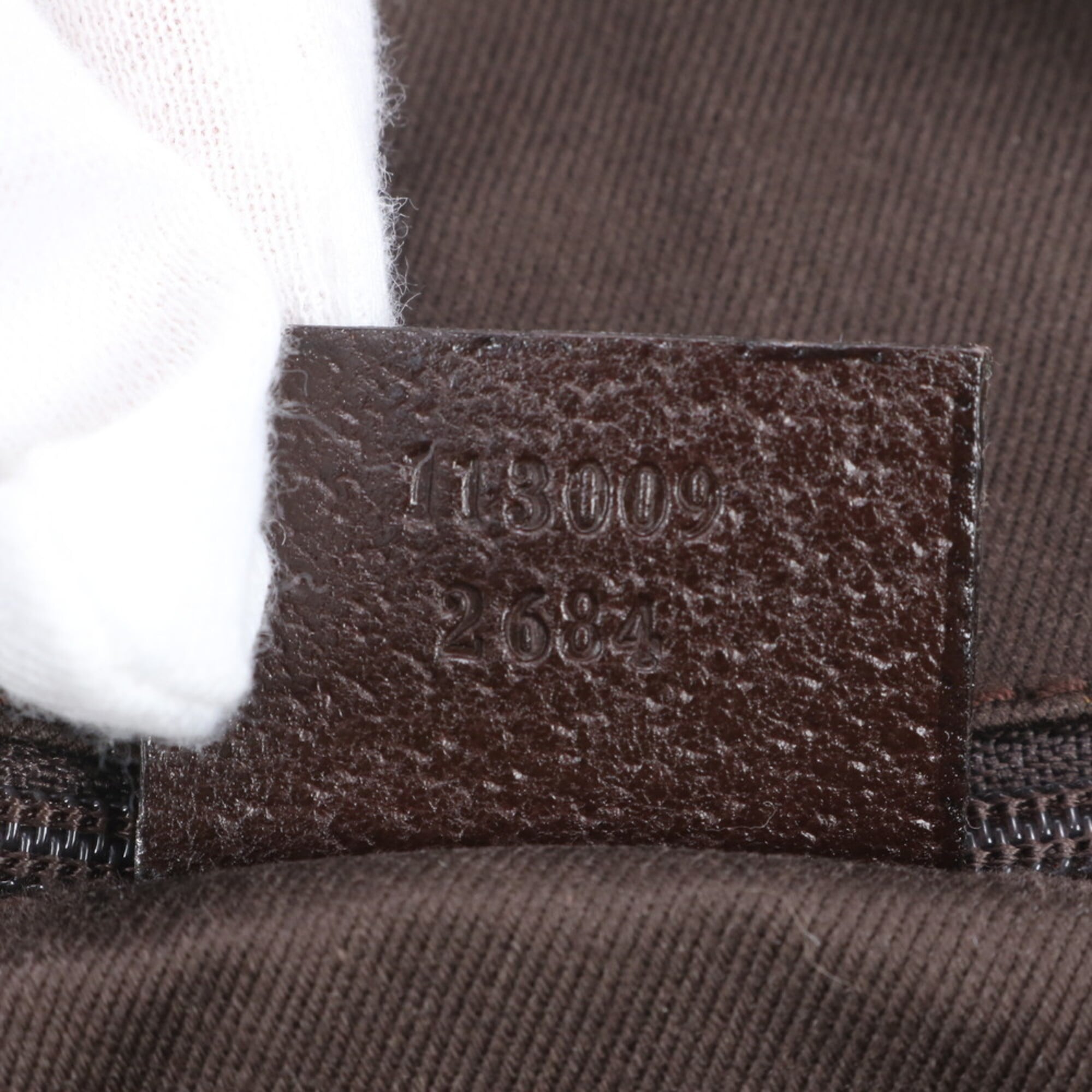 Gucci Brown Leather Canvas Handbag Tote Bag (Pre-Owned)