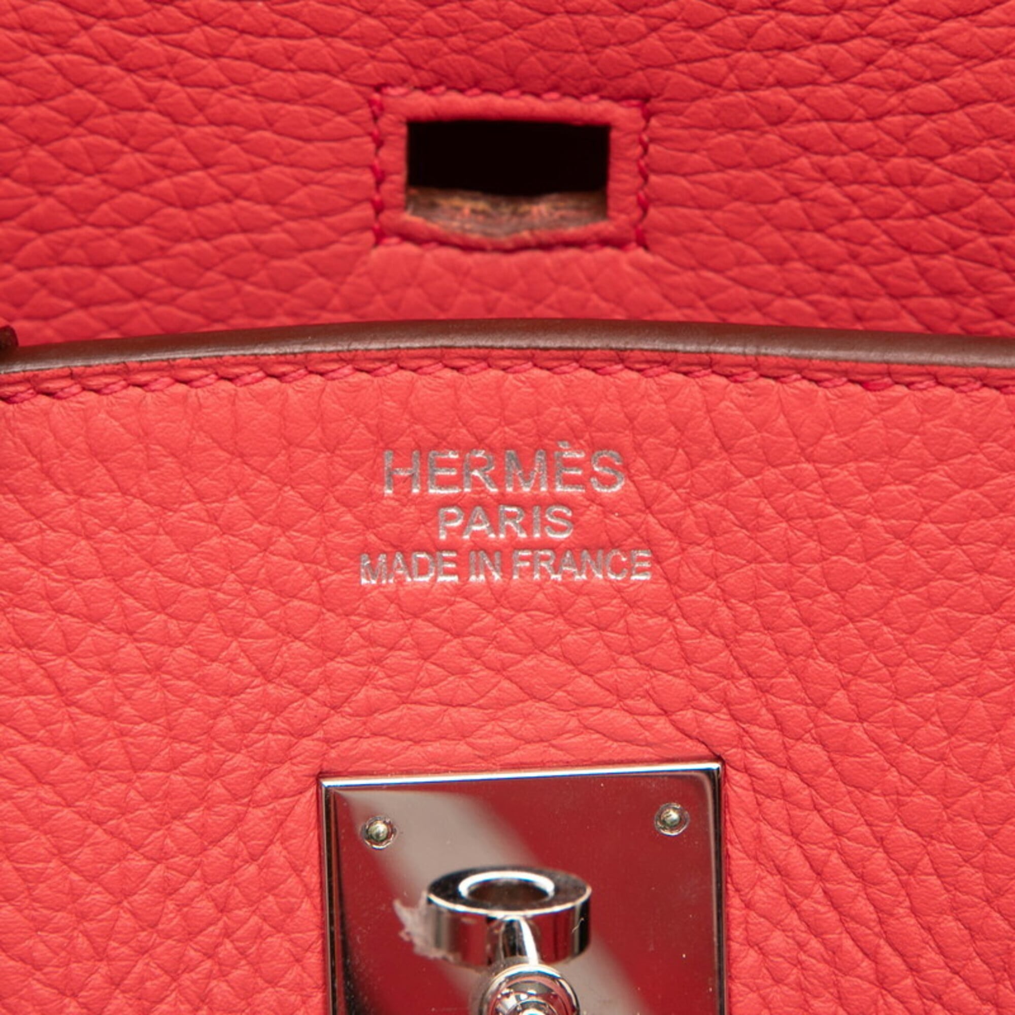 Hermes Silver Taurillon Clemence Leather Handbag (Pre-Owned)