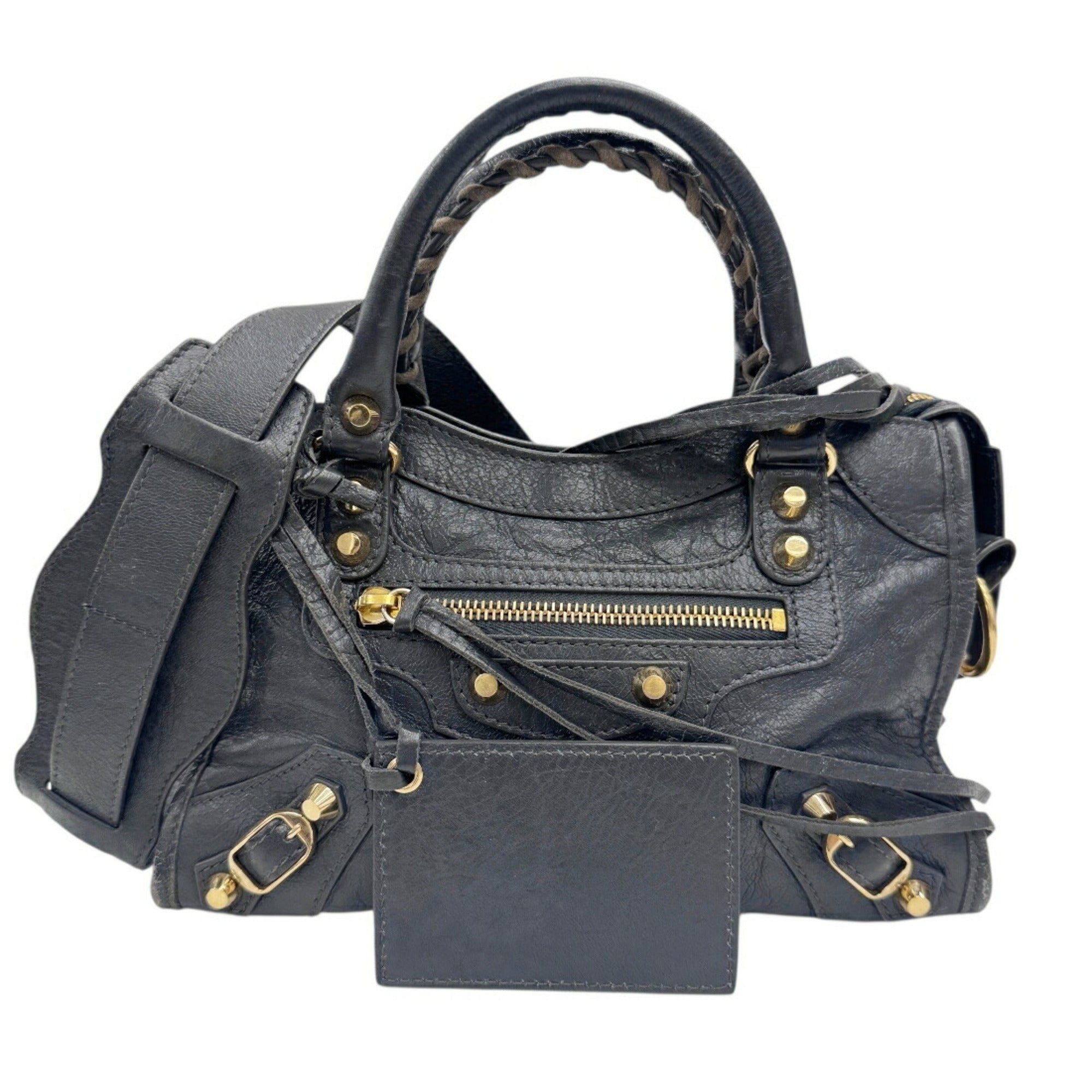 Balenciaga Gray Leather Handbag Shoulder Bag (Pre-Owned)